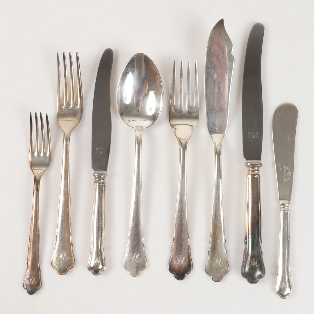 BESTICKUPPSÄTTNING, 93 delar, "Chippendale", nysilver.