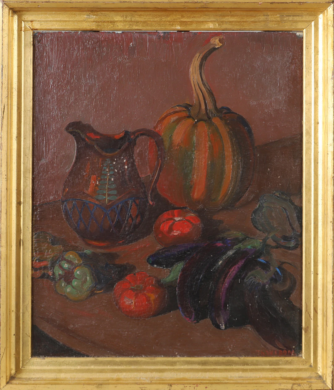 THEODOR WIBOM. Stilleben, olja på pannå, signerad Th. Wibom.