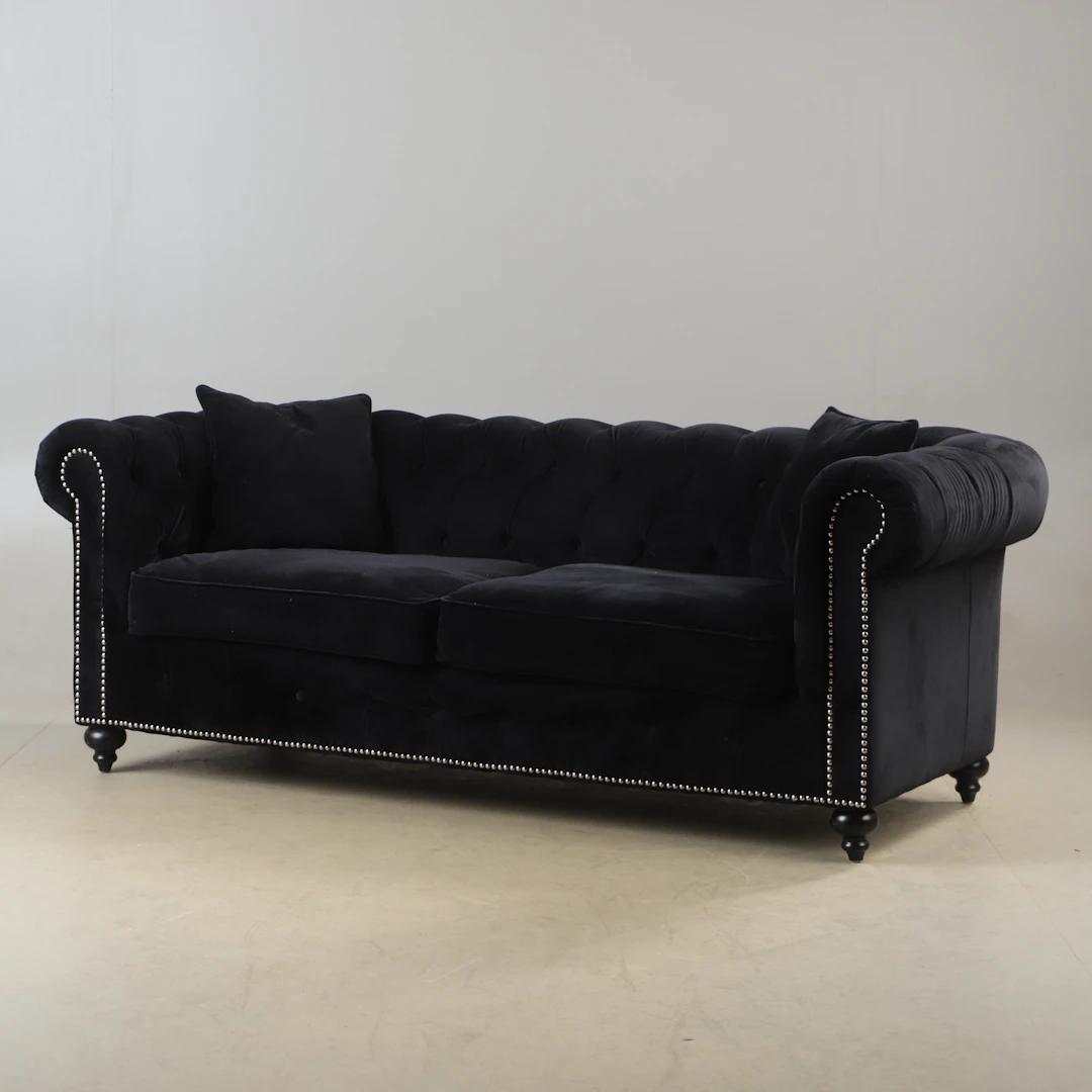 SOFFA, sammetsklädsel, chesterfieldmodell, 2000-tal.