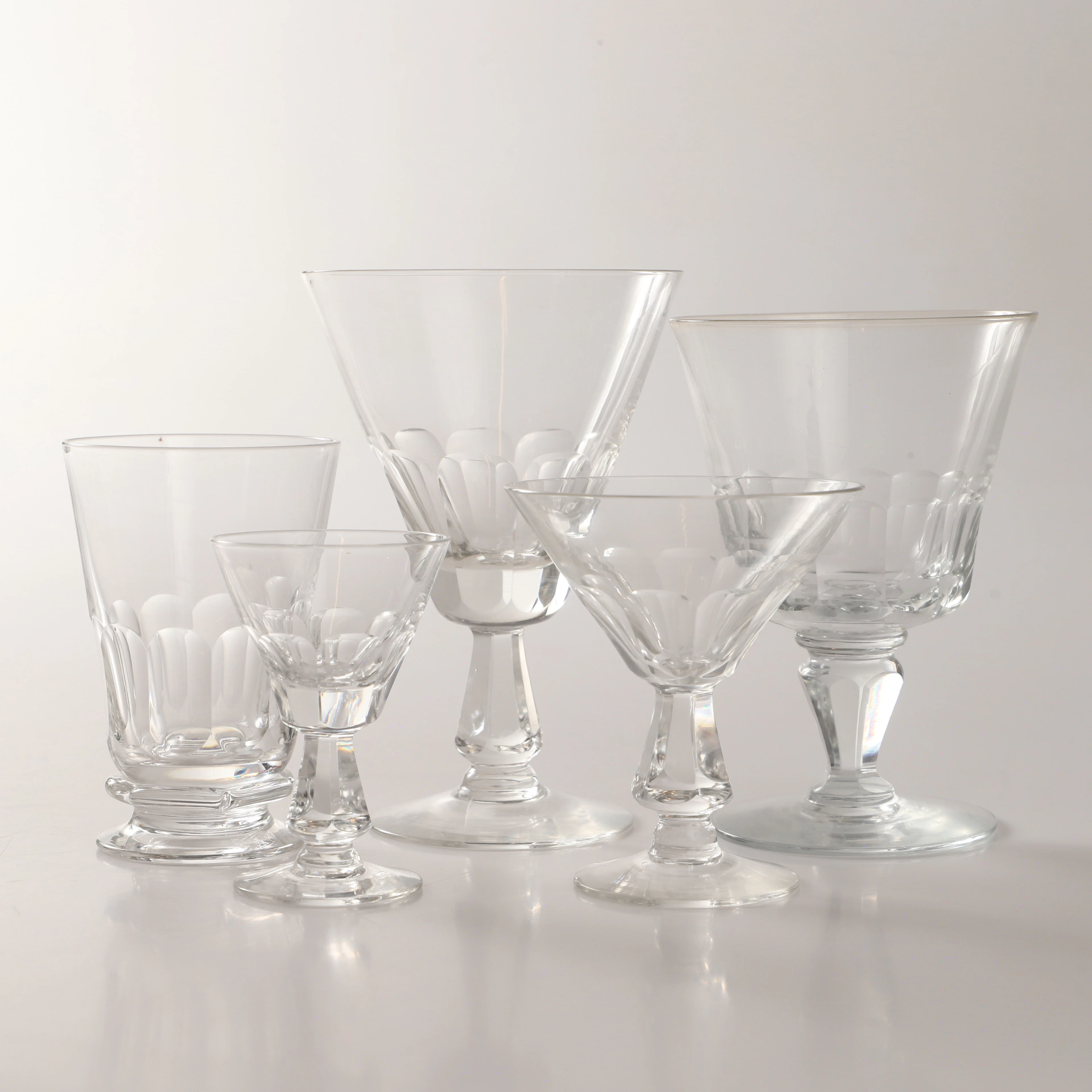 GLASSERVIS, 48 delar, slipat glas, Sverige, 1900-tal.