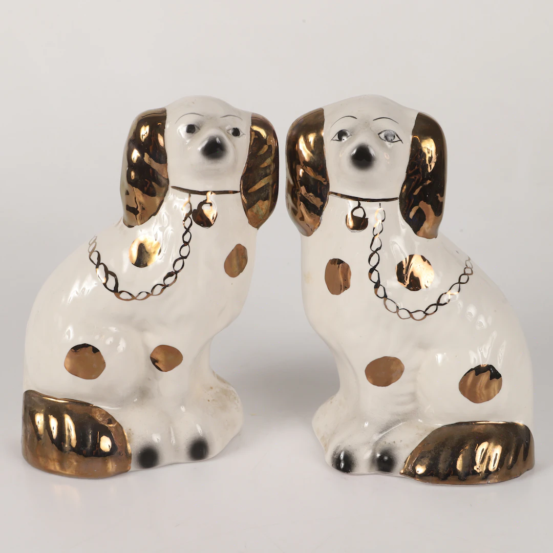 FIGURINER, 1 par, hundar, porslin, England.
