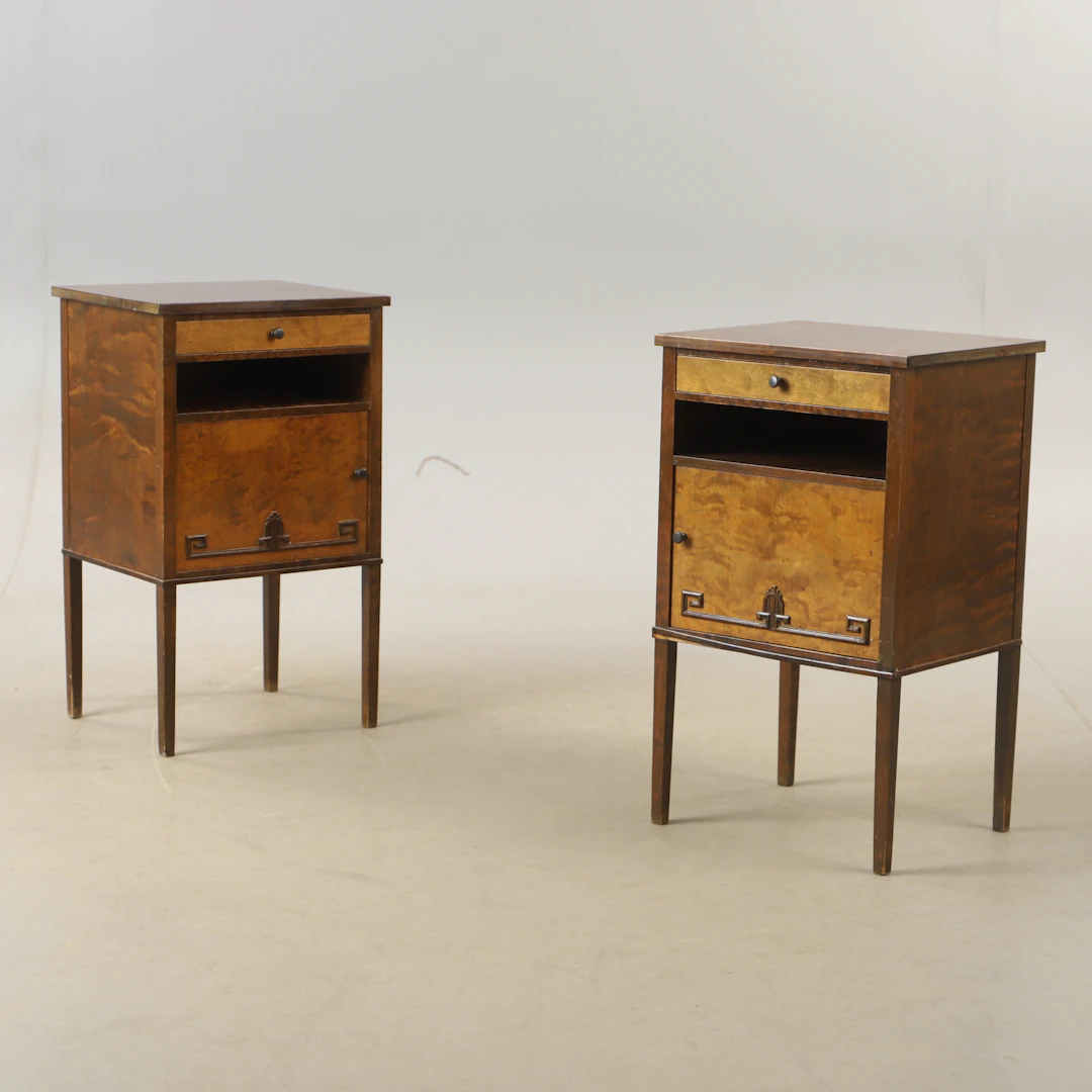 SÄNGBORD, 1 par, björk, Swedish grace, 1920/30-tal.