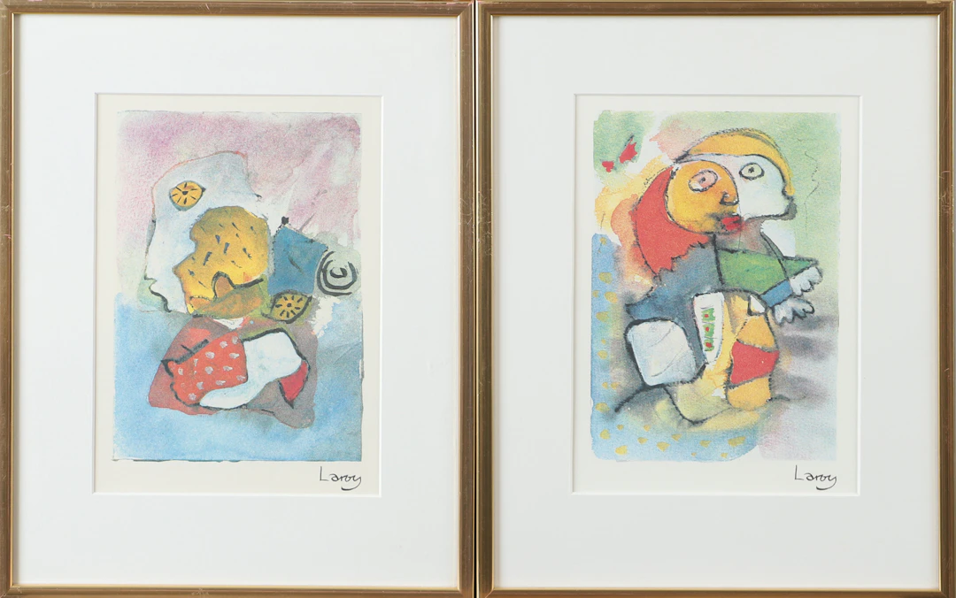 TONY LAROY STRANDBERG. Figurkomposition, 2 stycken färglitografier