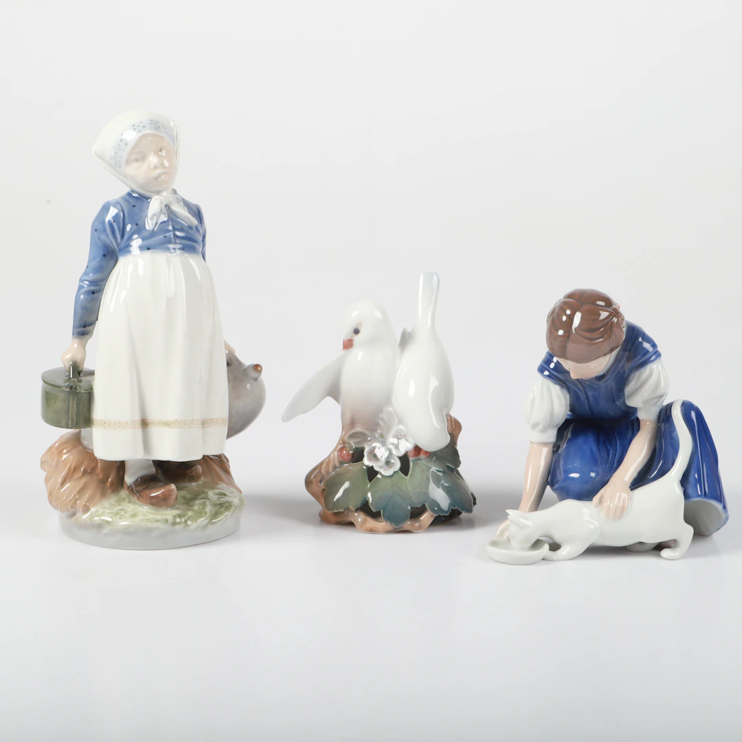 FIGURINER, 3 stycken, porslin, Royal Copenhagen/Bing & Gröndahl, Danmark