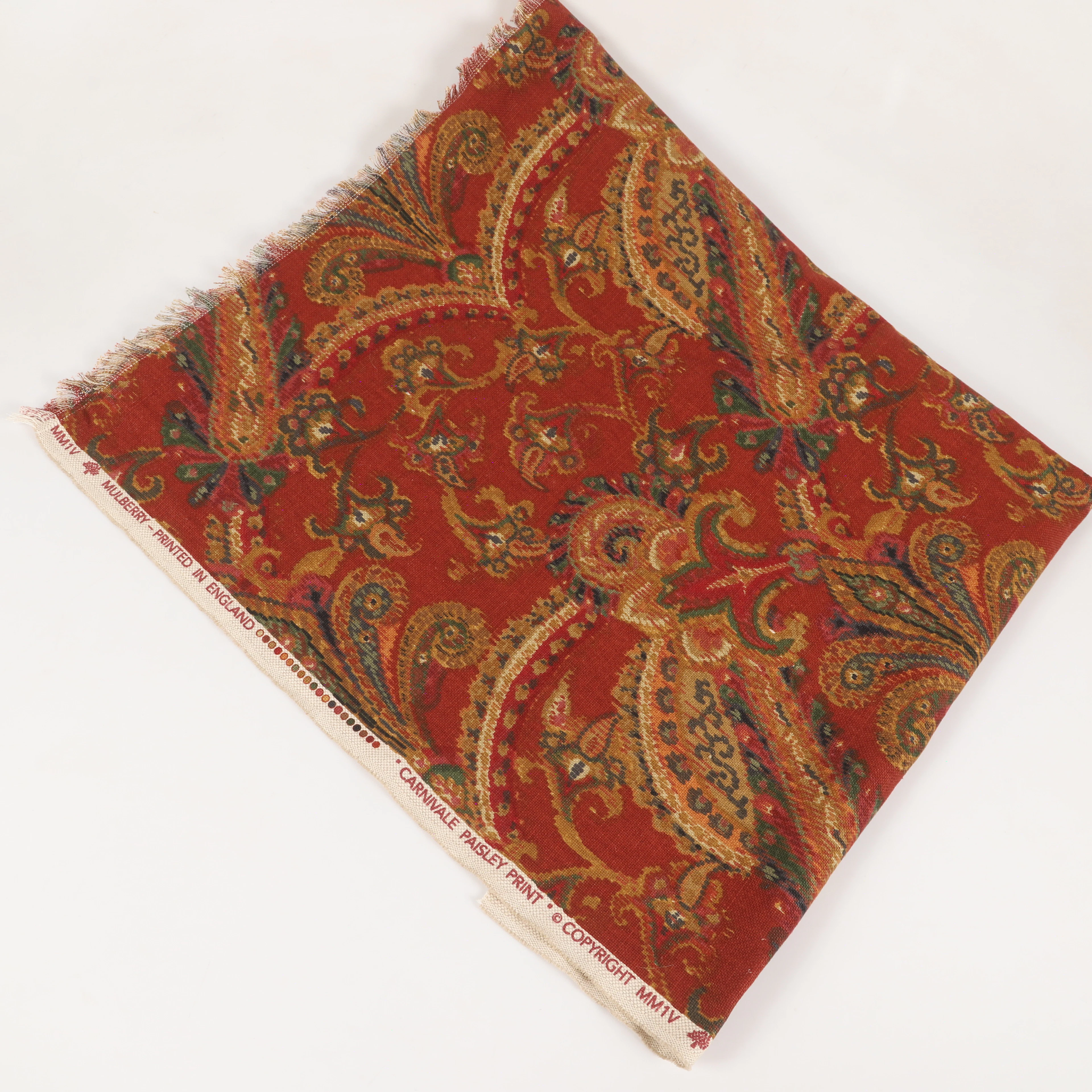 STUVBIT, "Carnivale Paisley Peint", linne, Mulberry, England.