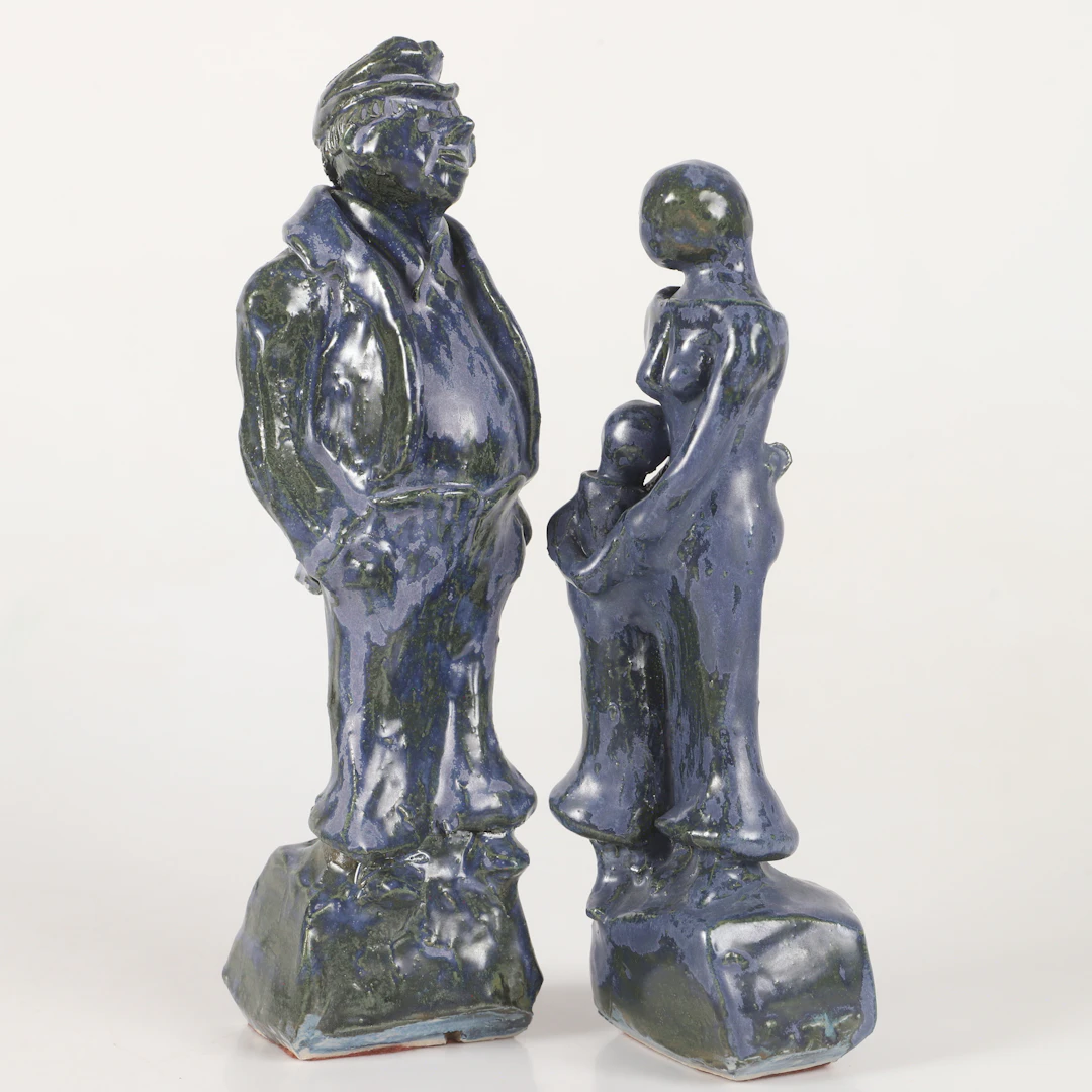 ÅKE LARSSON. Figuriner, glaserad keramik, Viken, signerad Åke L.