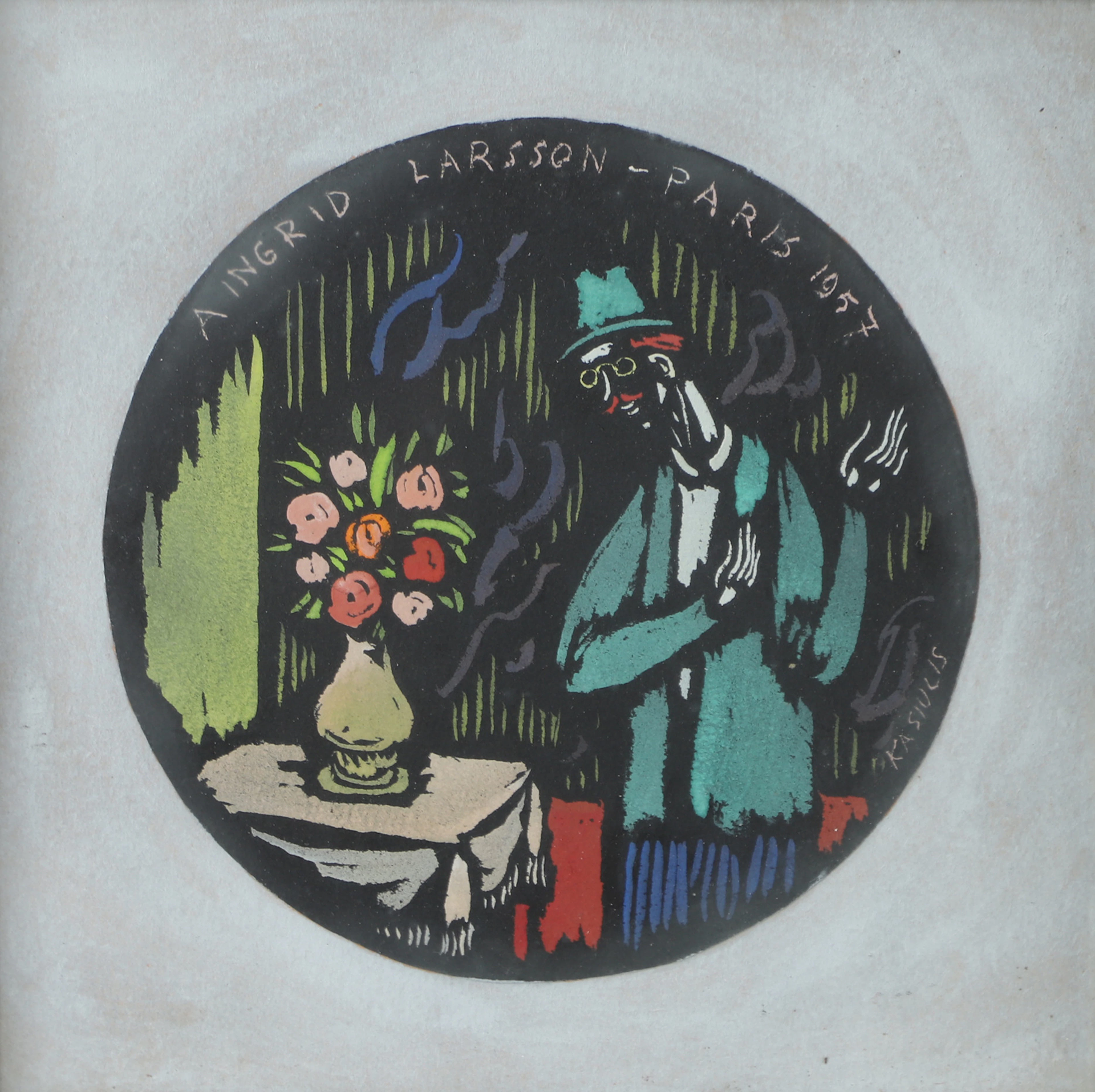 VYTAUTAS KASIULIS. EFTER. "Ingrid Larsson-Paris 1957", tryck.