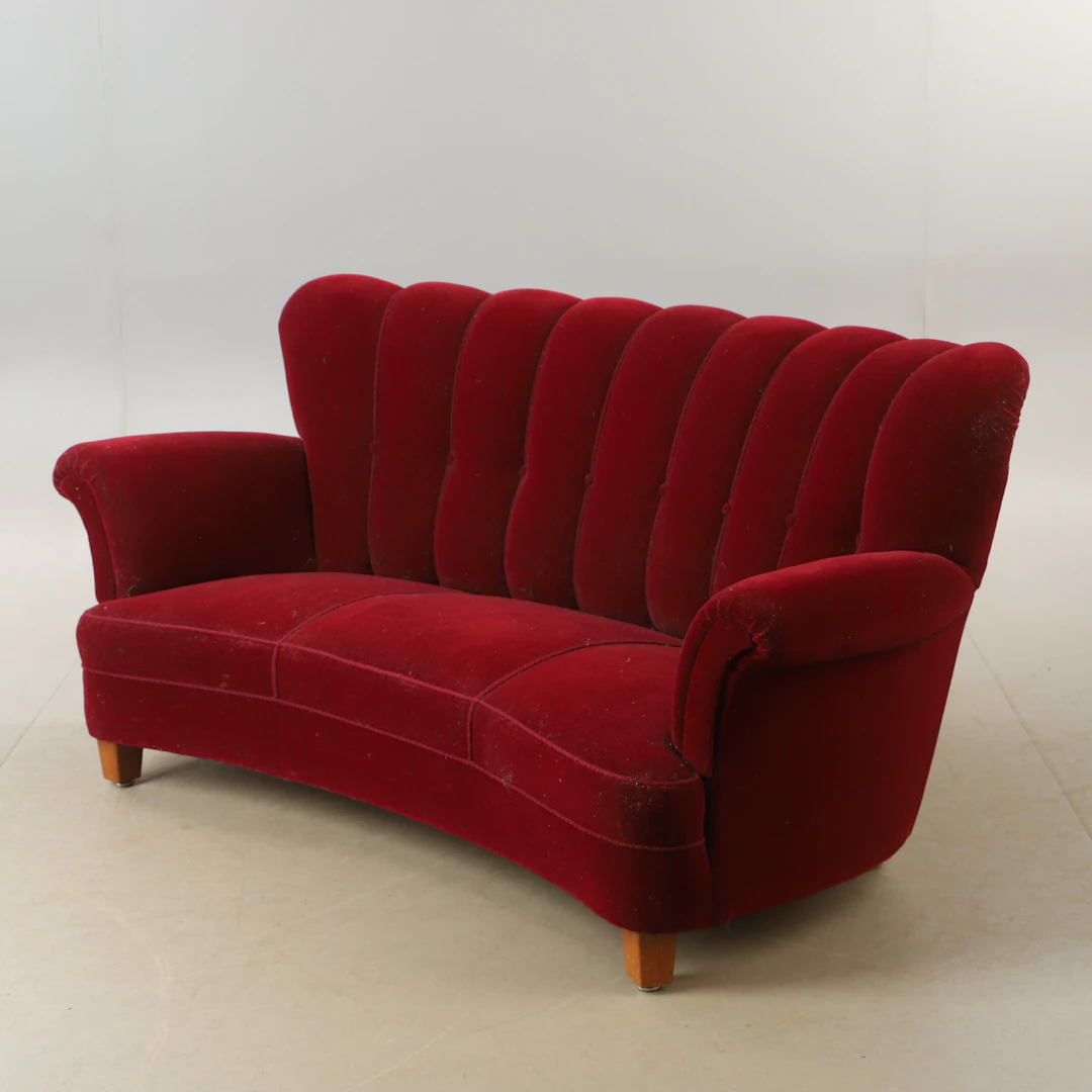 SOFFA, plysch, Swedish modern, 1940-tal.