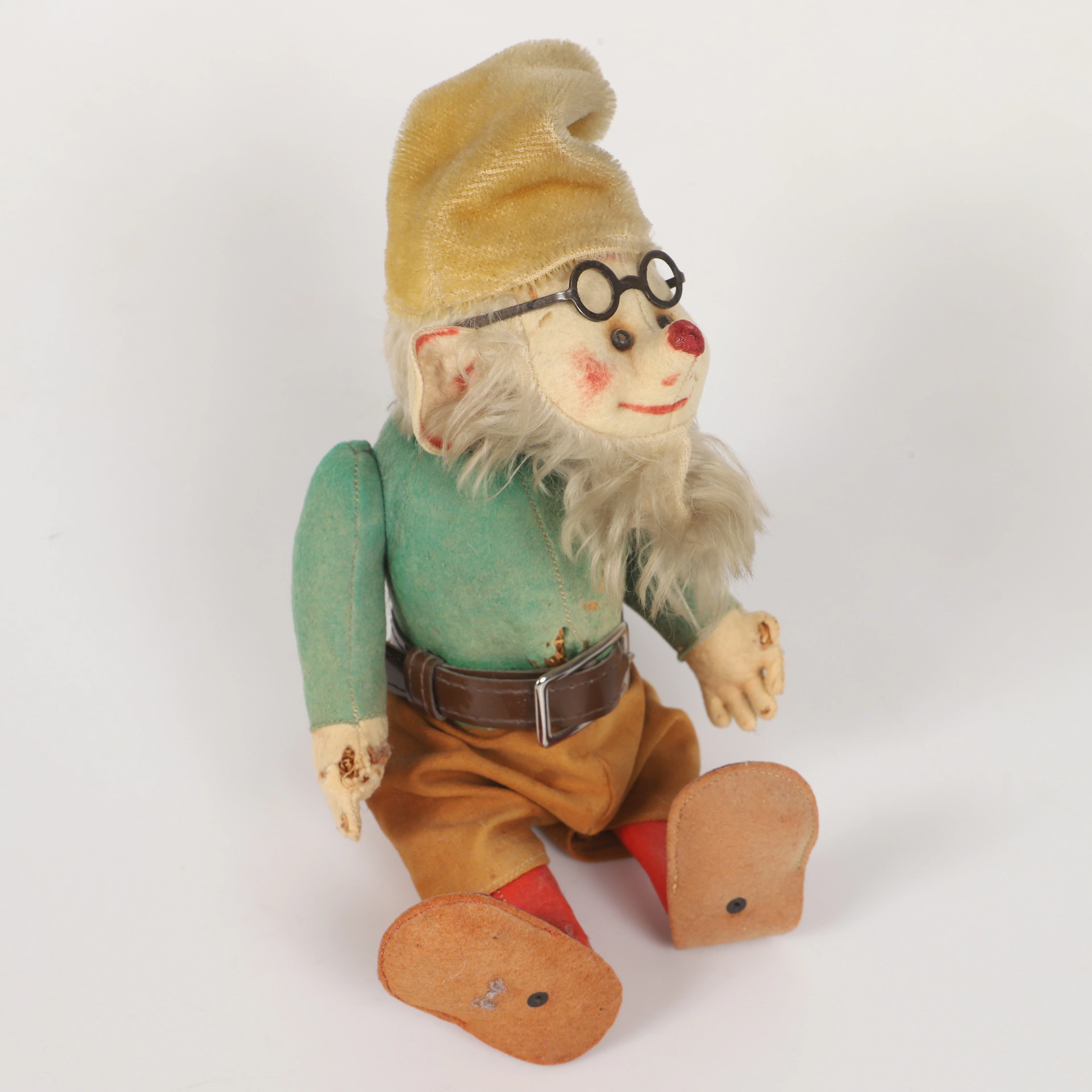MEKANISK TOMTE, ja eller nej, textil, Schuco, Tyskland, 1940/50-tal.
