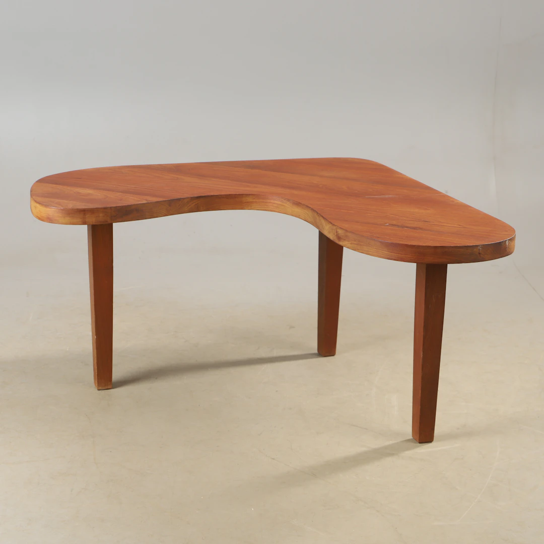 SOFFBORD, organisk form, massiv teak, 1960/70-tal.