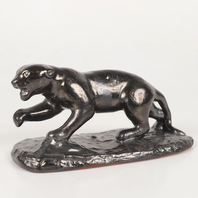 FIGURIN, panter, keramik, Allano Konst, Höganäs, 1900-talets andra hälft.