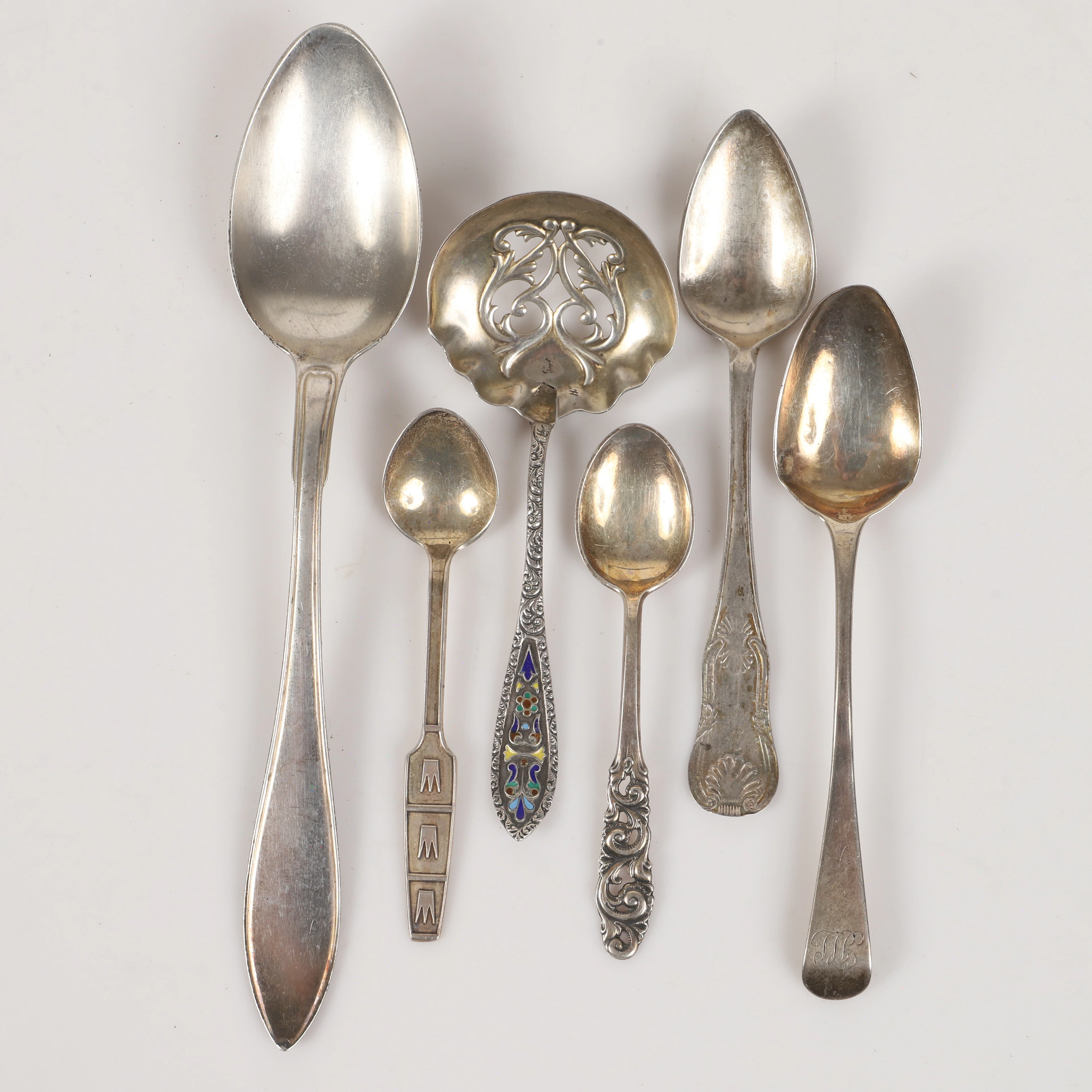SKEDAR, 6 stycken, silver, 1800/1900-tal.