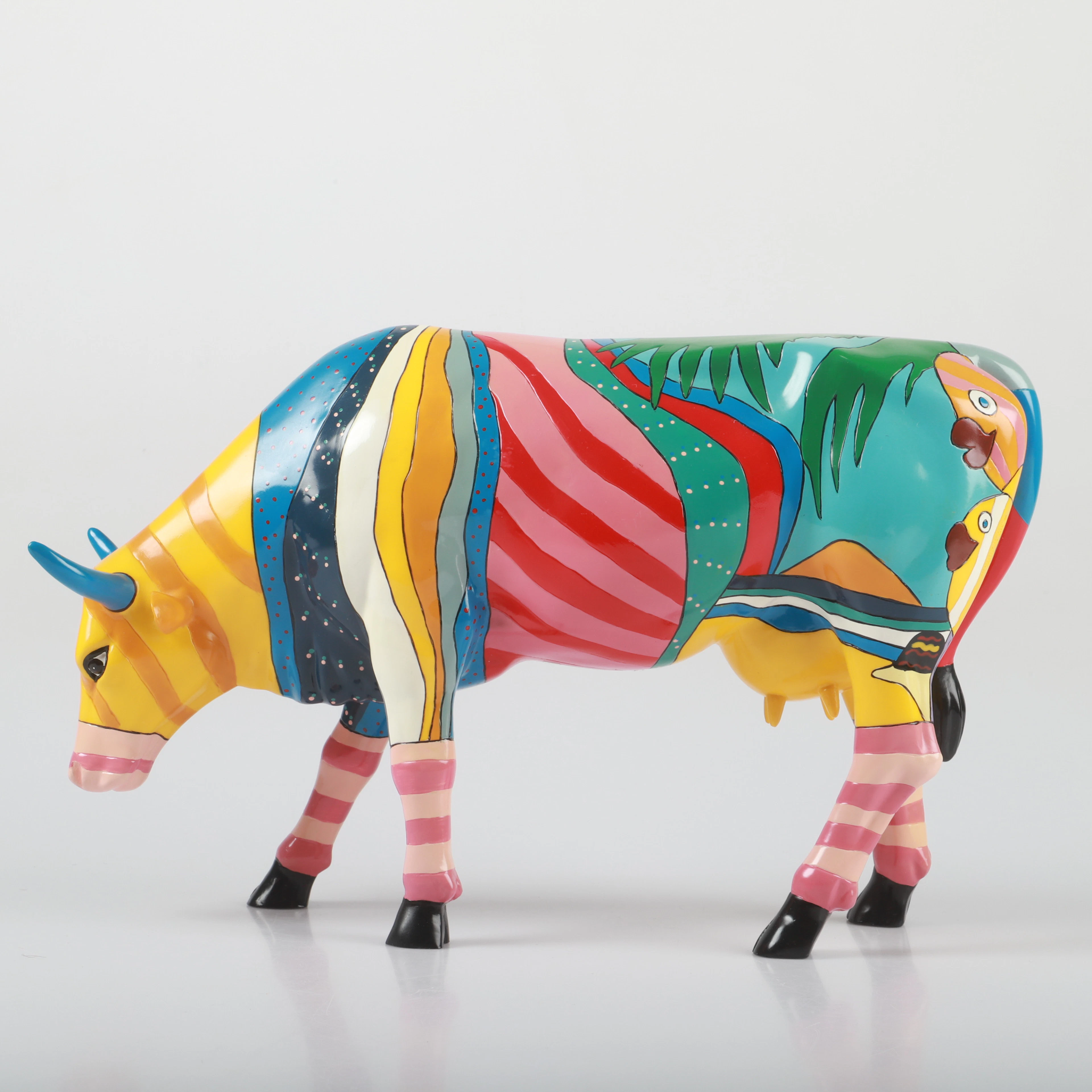 VALTER MORAIS. Skulptur, "The Boca Bovine", konstmassa, CowParade, 2000-tal.