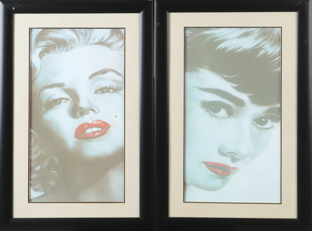 TAVLOR 2 tryck, Audry Hepborn och Marelyn Monroe.