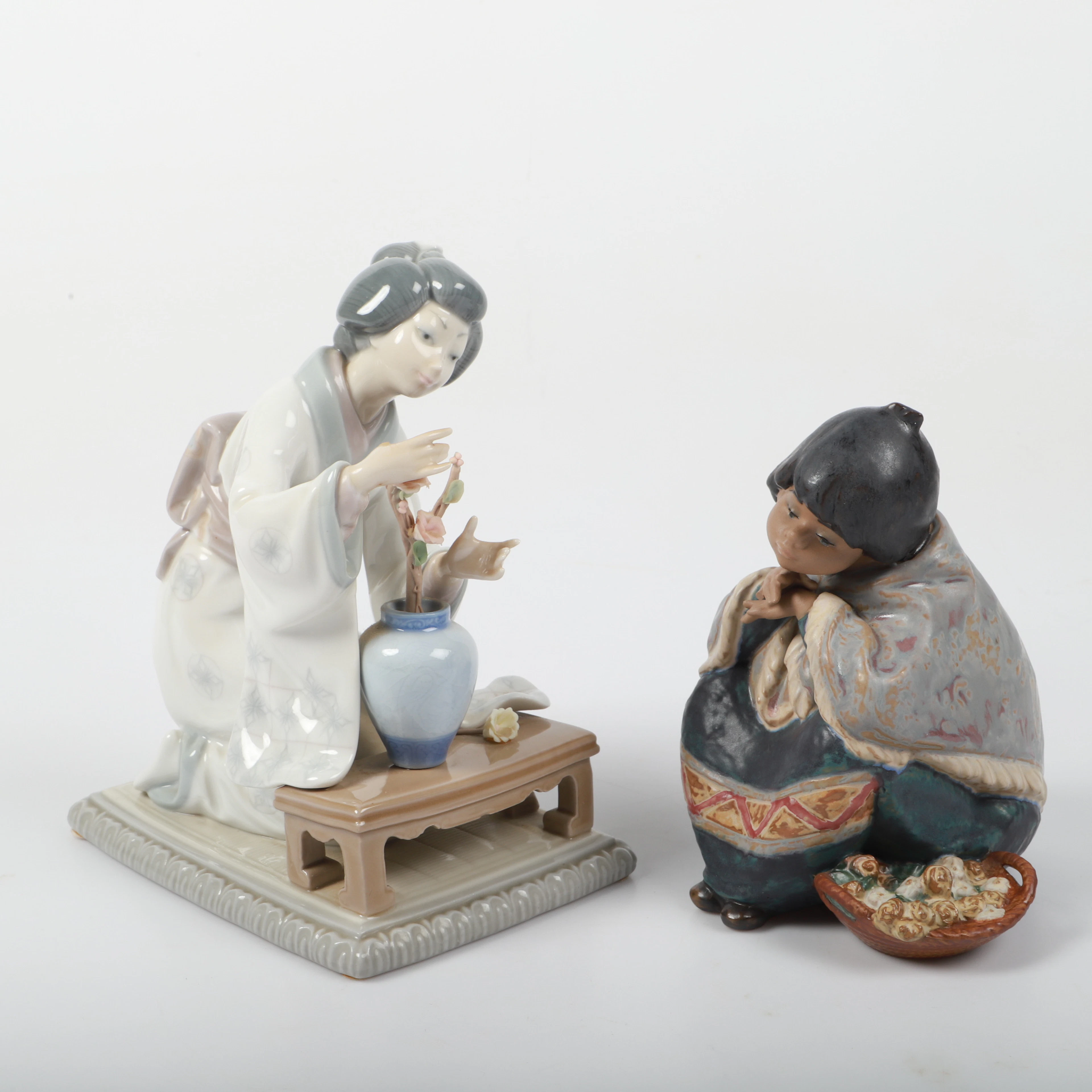 FIGURINER, 2 stycken, porslin, Lladro, Spanien.
