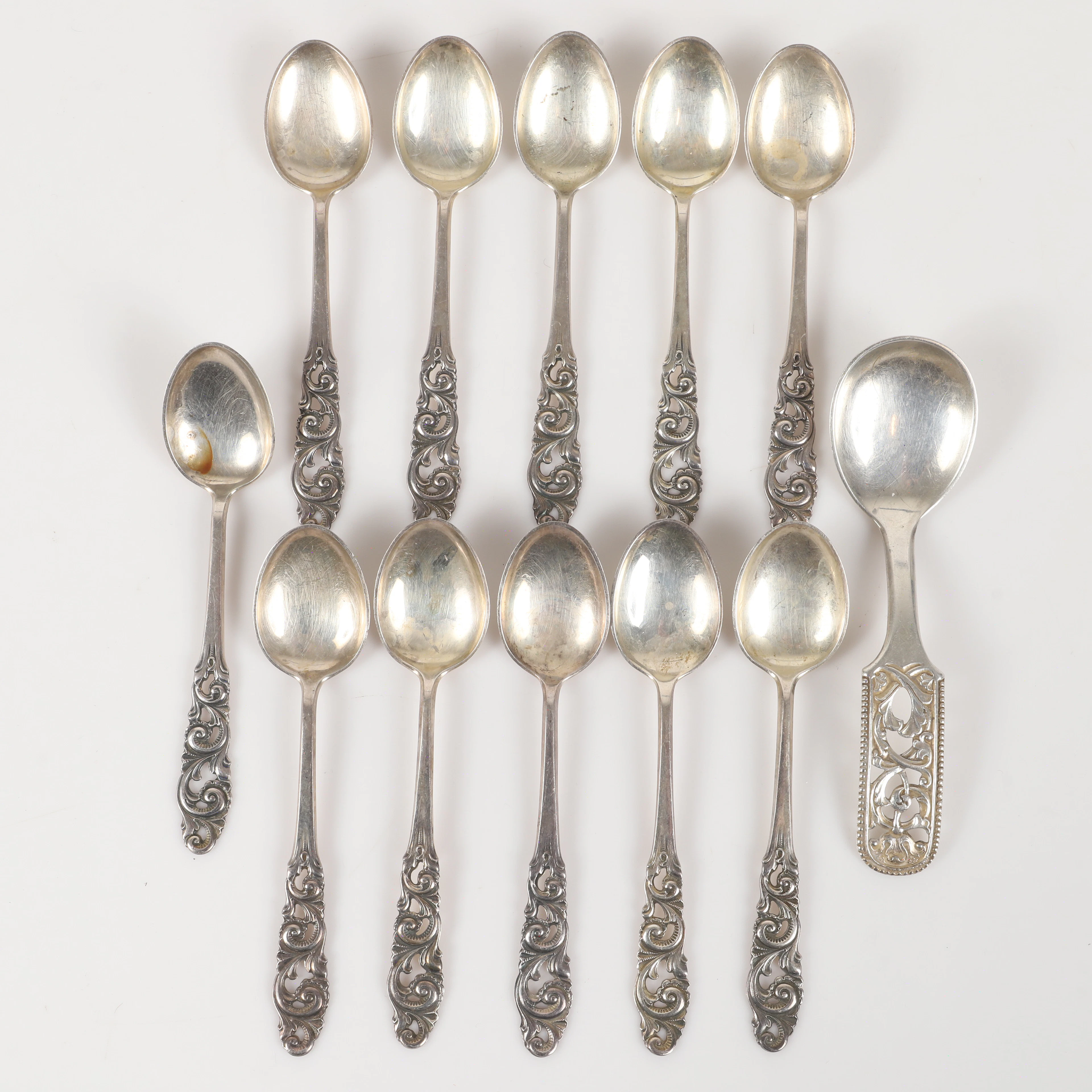 BRØDERNA MYLIUS. Skedar, 12 stycken, silver, Kragerø, Norge.