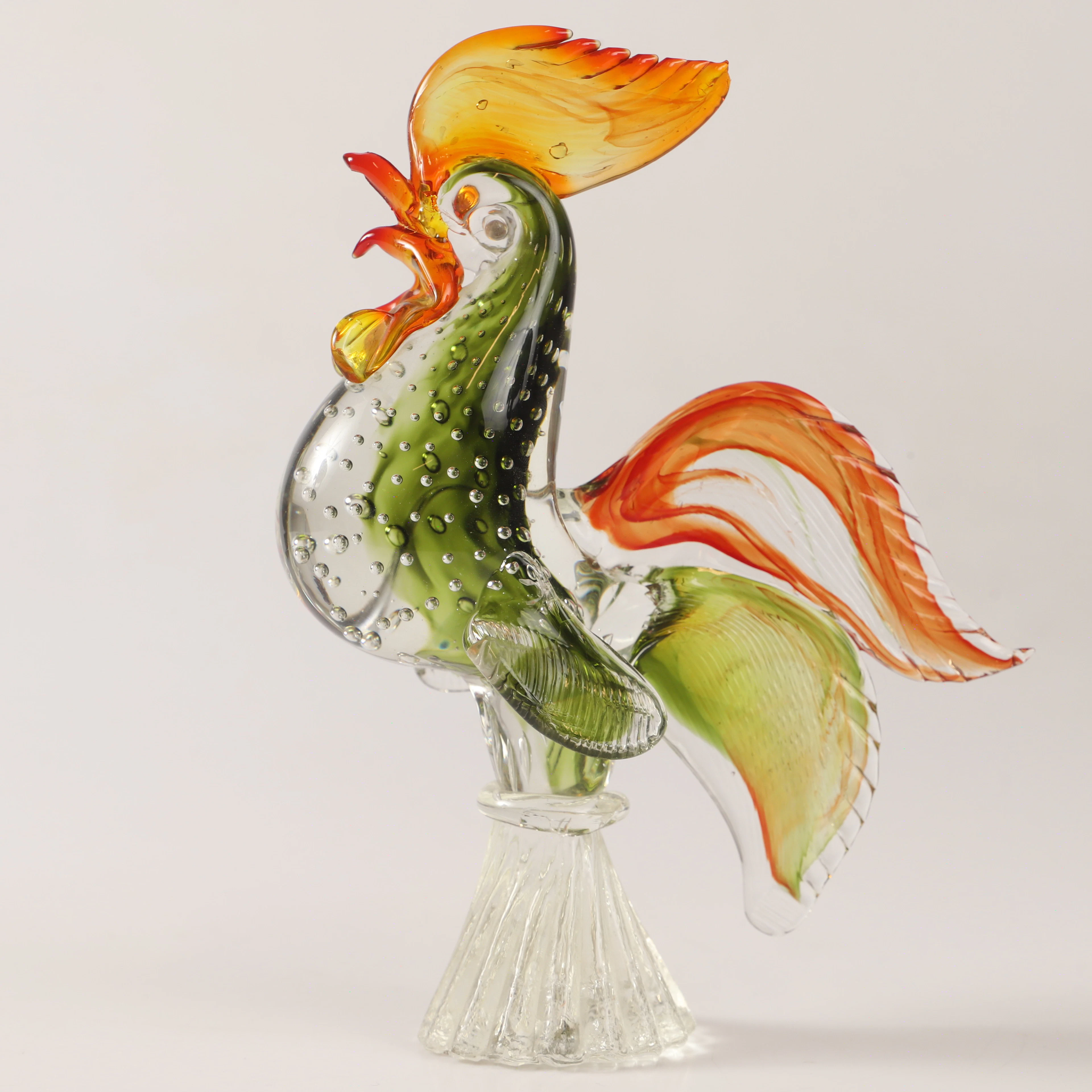 SKULPTUR, tupp, glas, möjligen Murano.