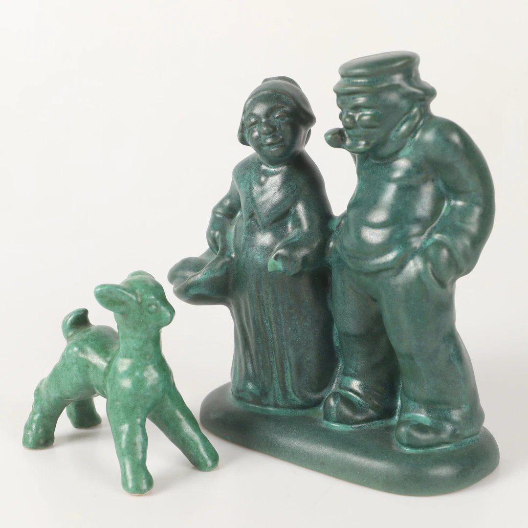 FIGURINER, 2 stycken, keramik, Michael Andersen, Bornholm.