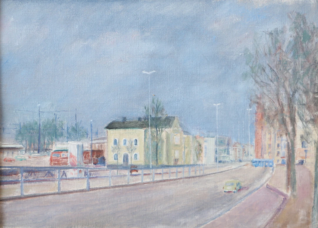 OKÄND KONSTNÄR. Helsingborgsmotiv, olja på duk, osignerad.
