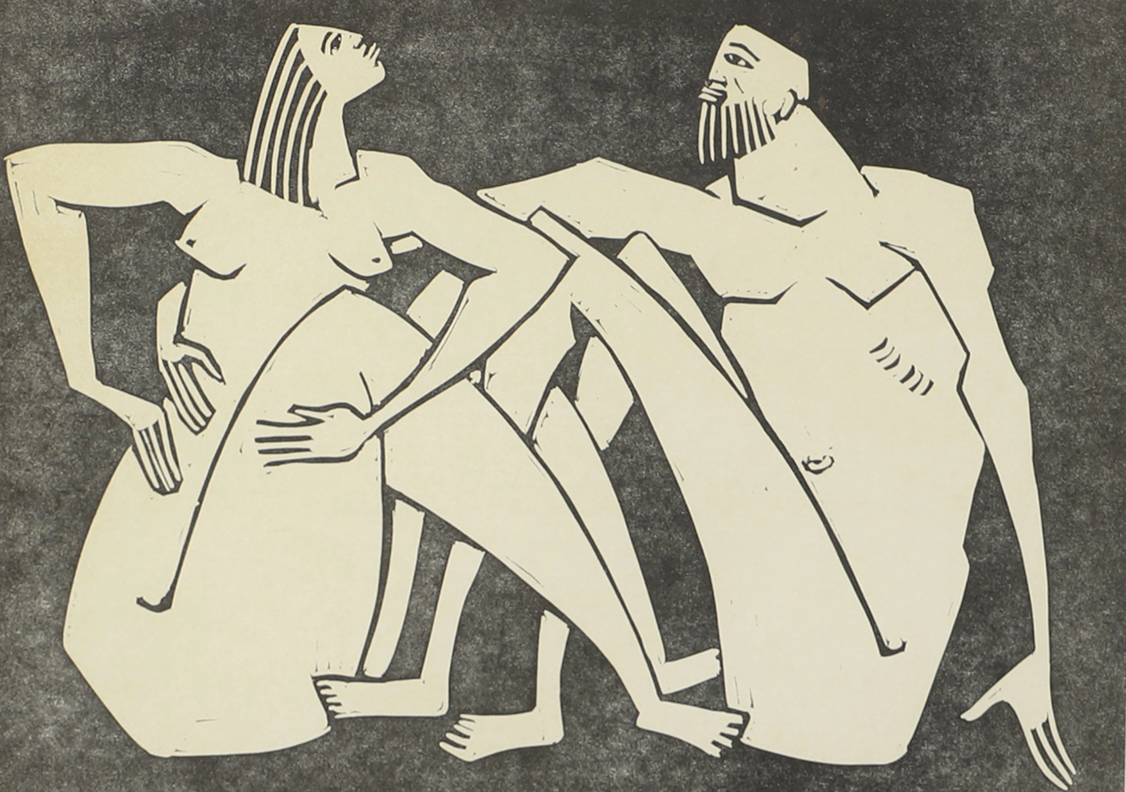 ÅKE HOLM. Bibliskt motiv, grafiskt blad, signerad Å. Holm.