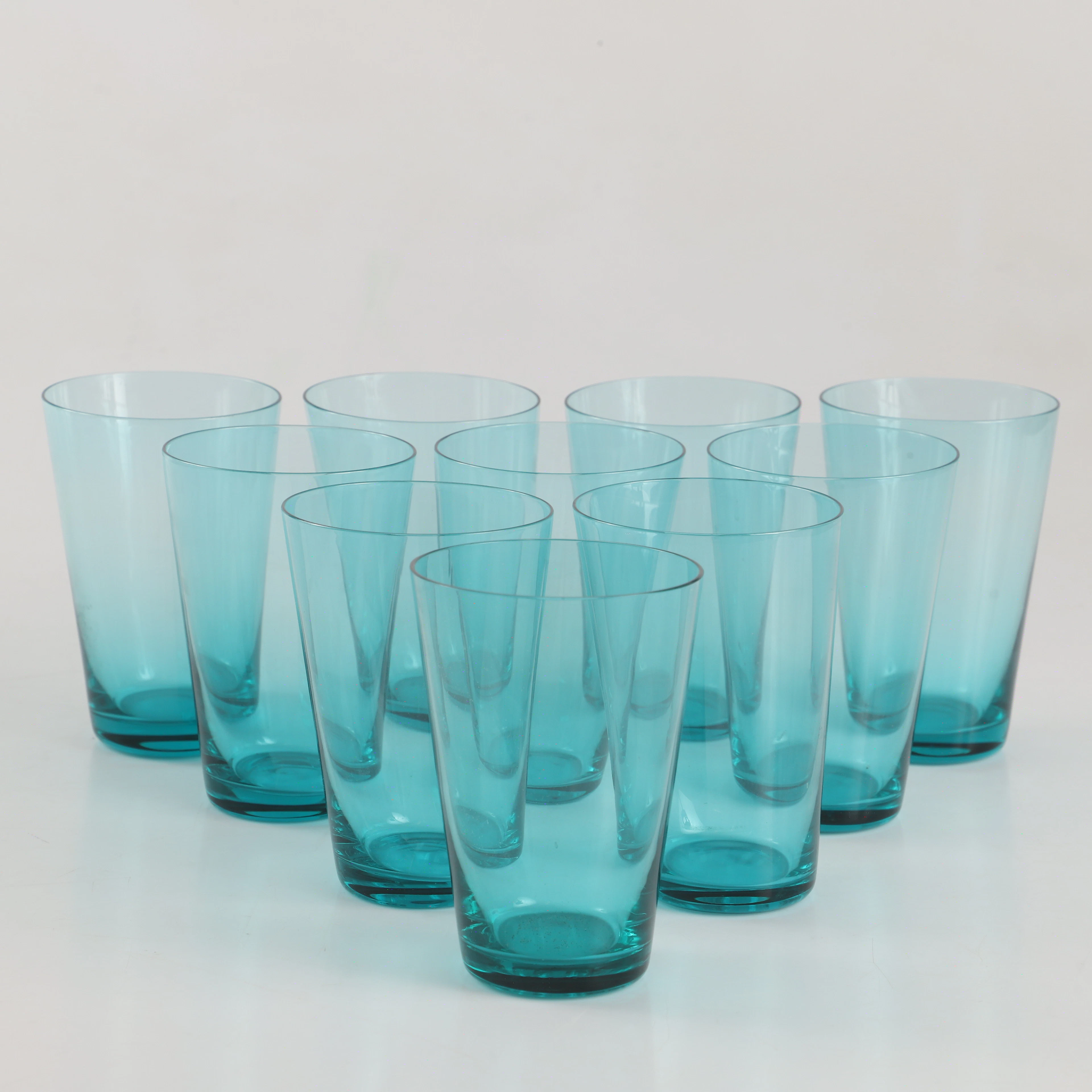 GLAS, 10 stycken, färgat glas, 1900/2000-tal.