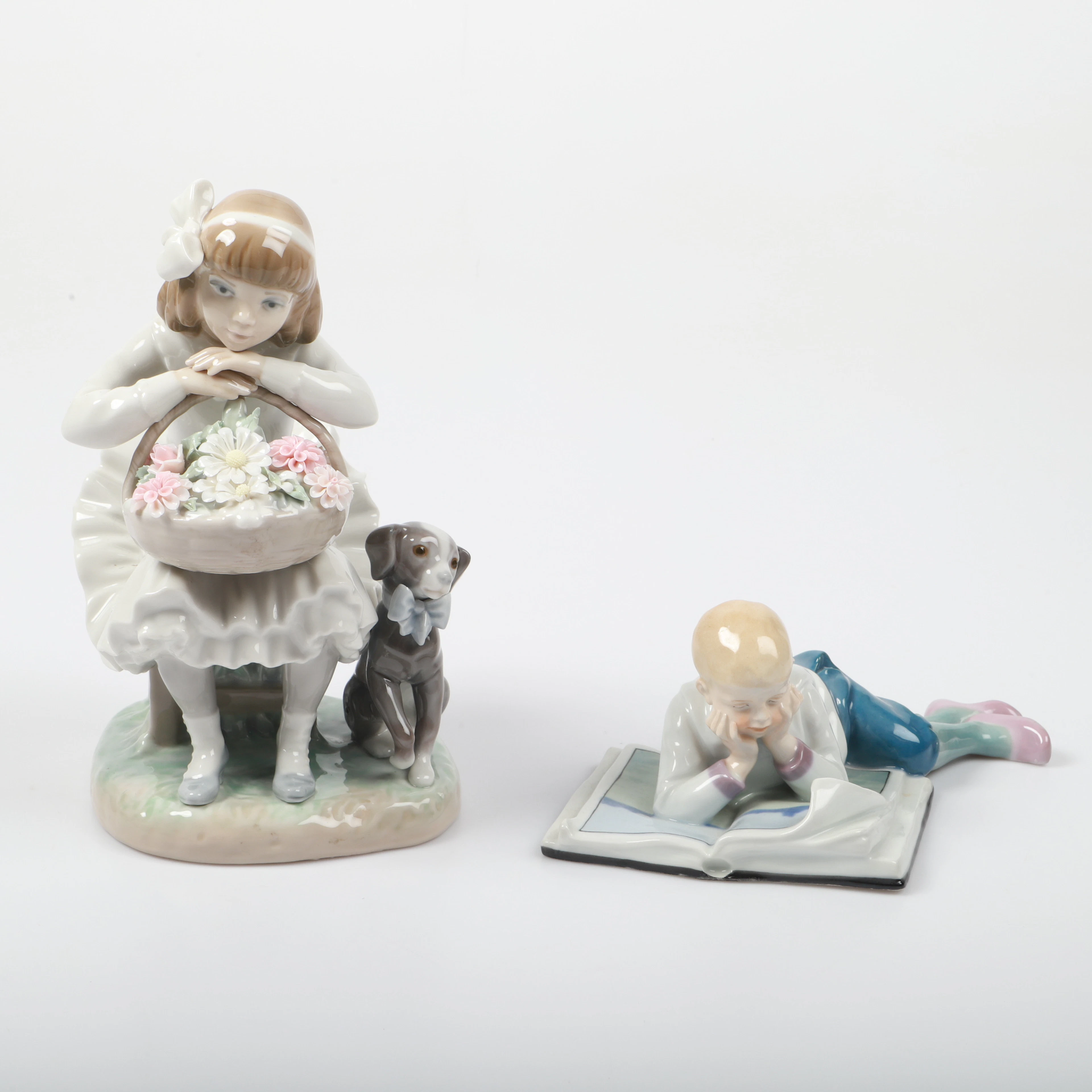 FIGURINER, 2 stycken, porslin, bl.a. Lladro.