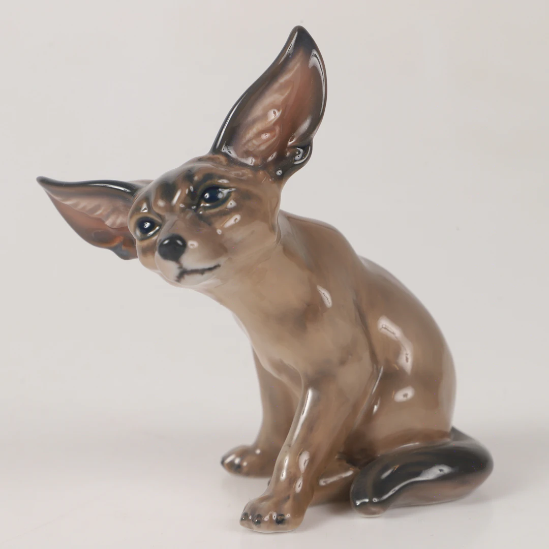 FIGURIN, ökenräv, porslin, Dahl Jensen, Danmark.