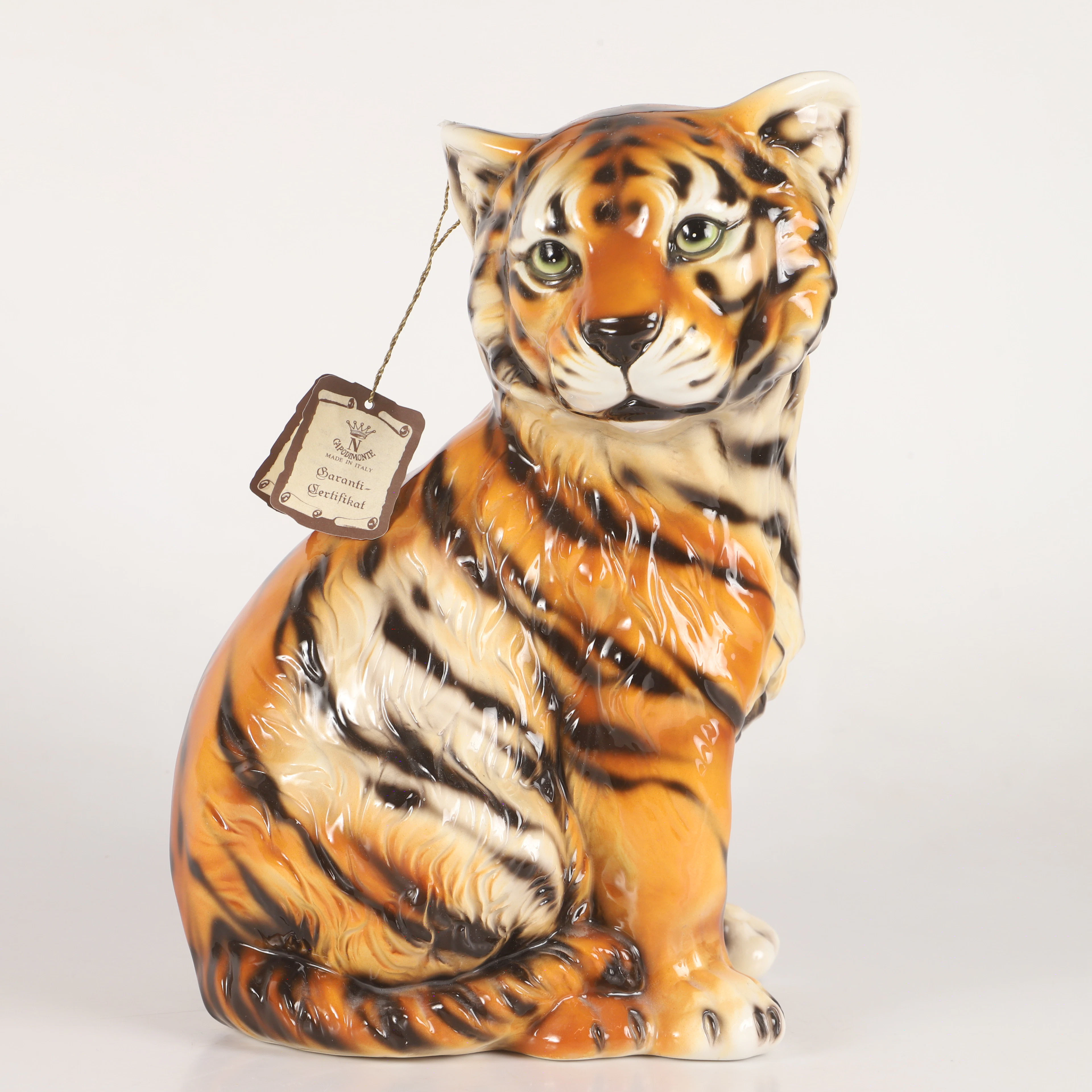 FIGURIN, tigerunge, porslin, Italien.