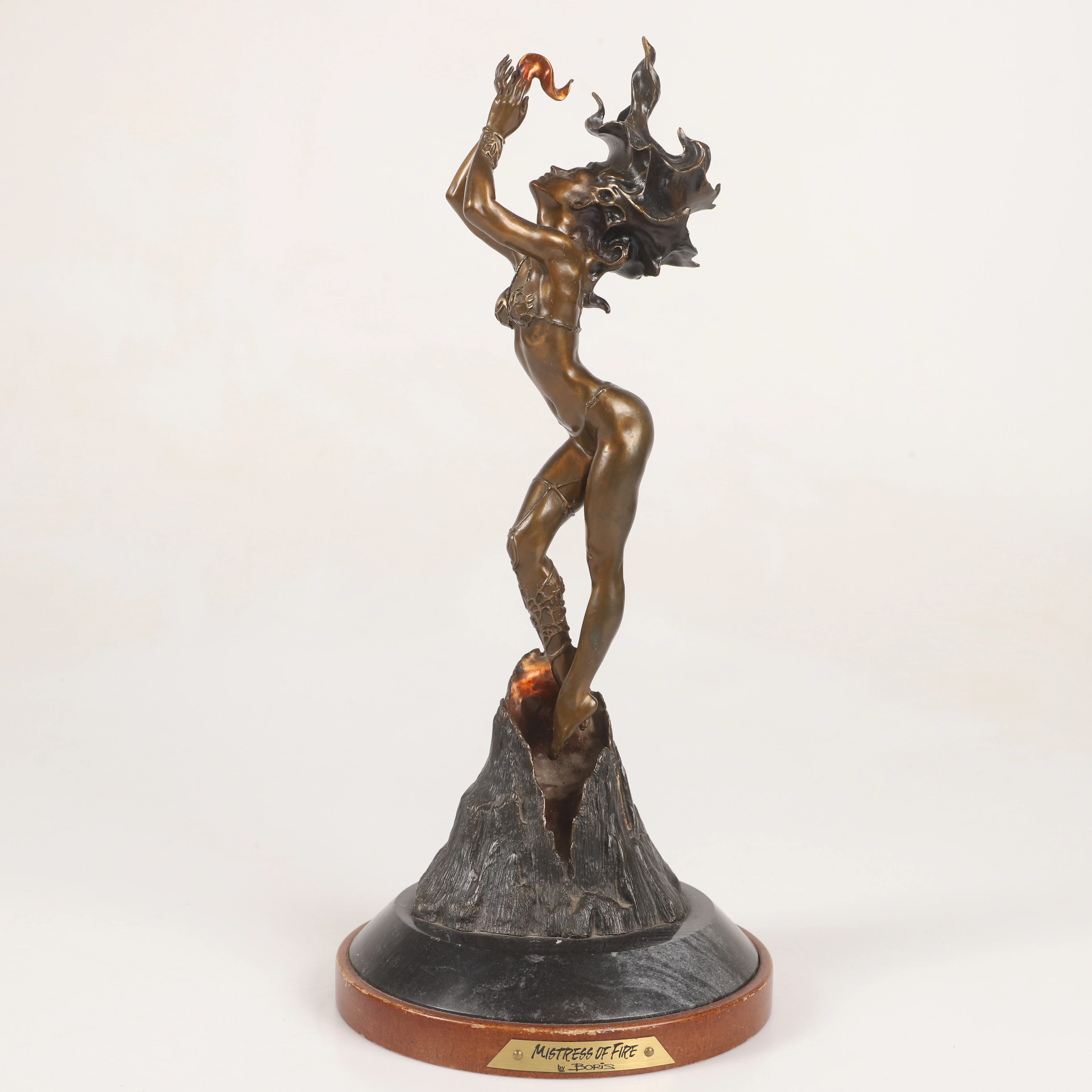 BORIS VALLEJO. Skulptur, "Mistress of Fire", brons, Franklin Mint, USA.