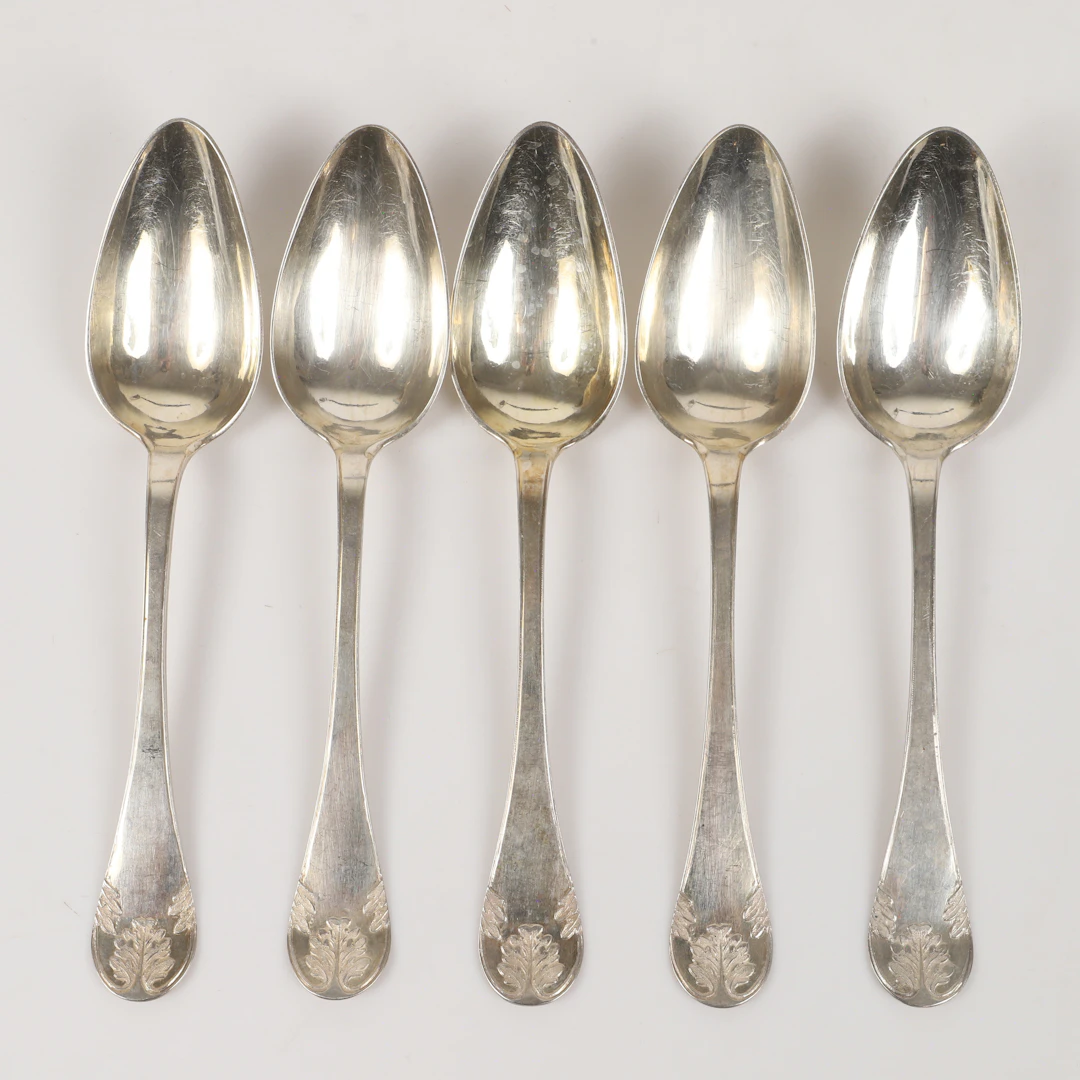 MATSKEDAR, 5 stycken, "Gammal Fransk", silver.