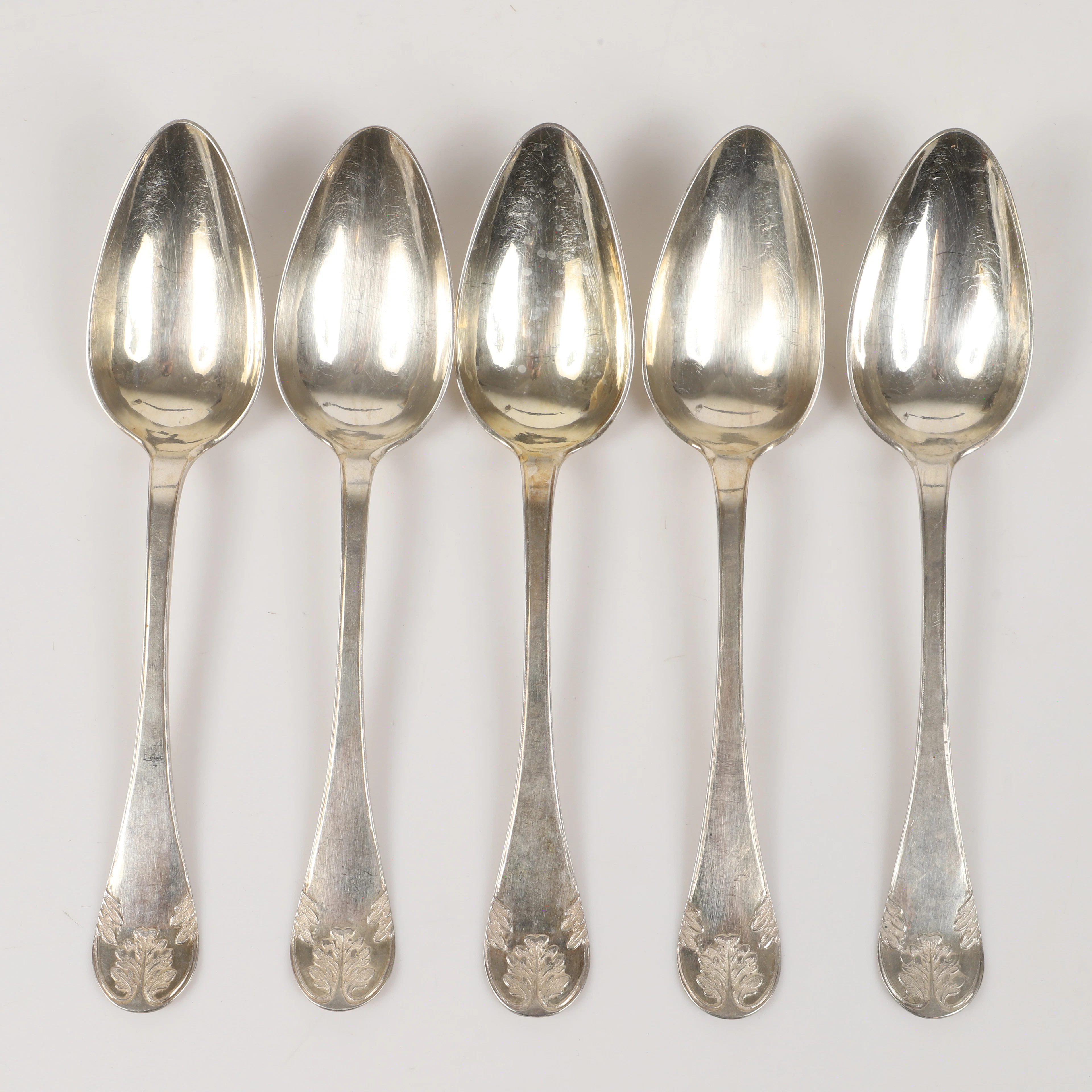 MATSKEDAR, 5 stycken, "Gammal Fransk", silver.