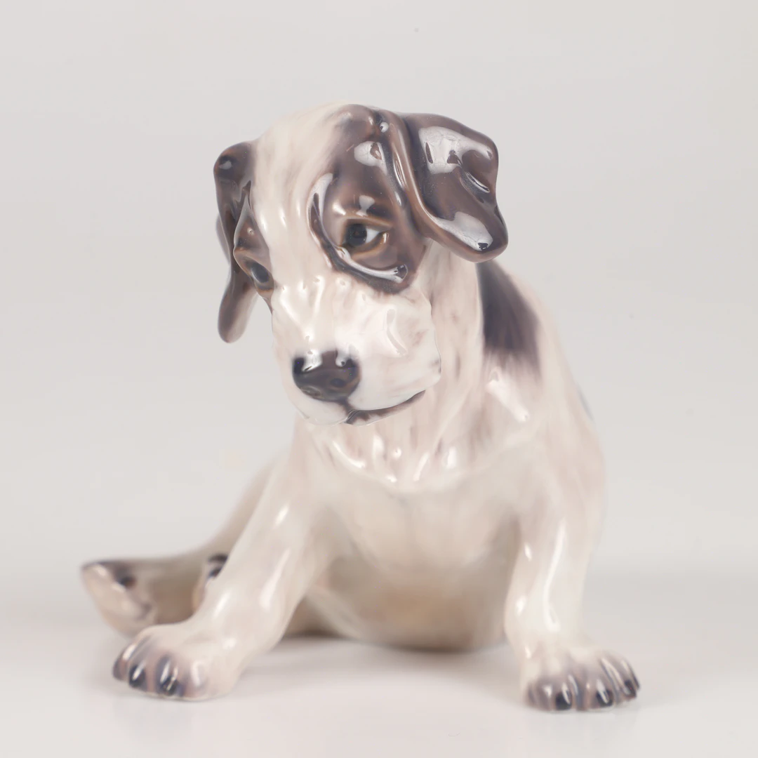 FIGURIN, hund, porslin, Dahl Jensen, Danmark.