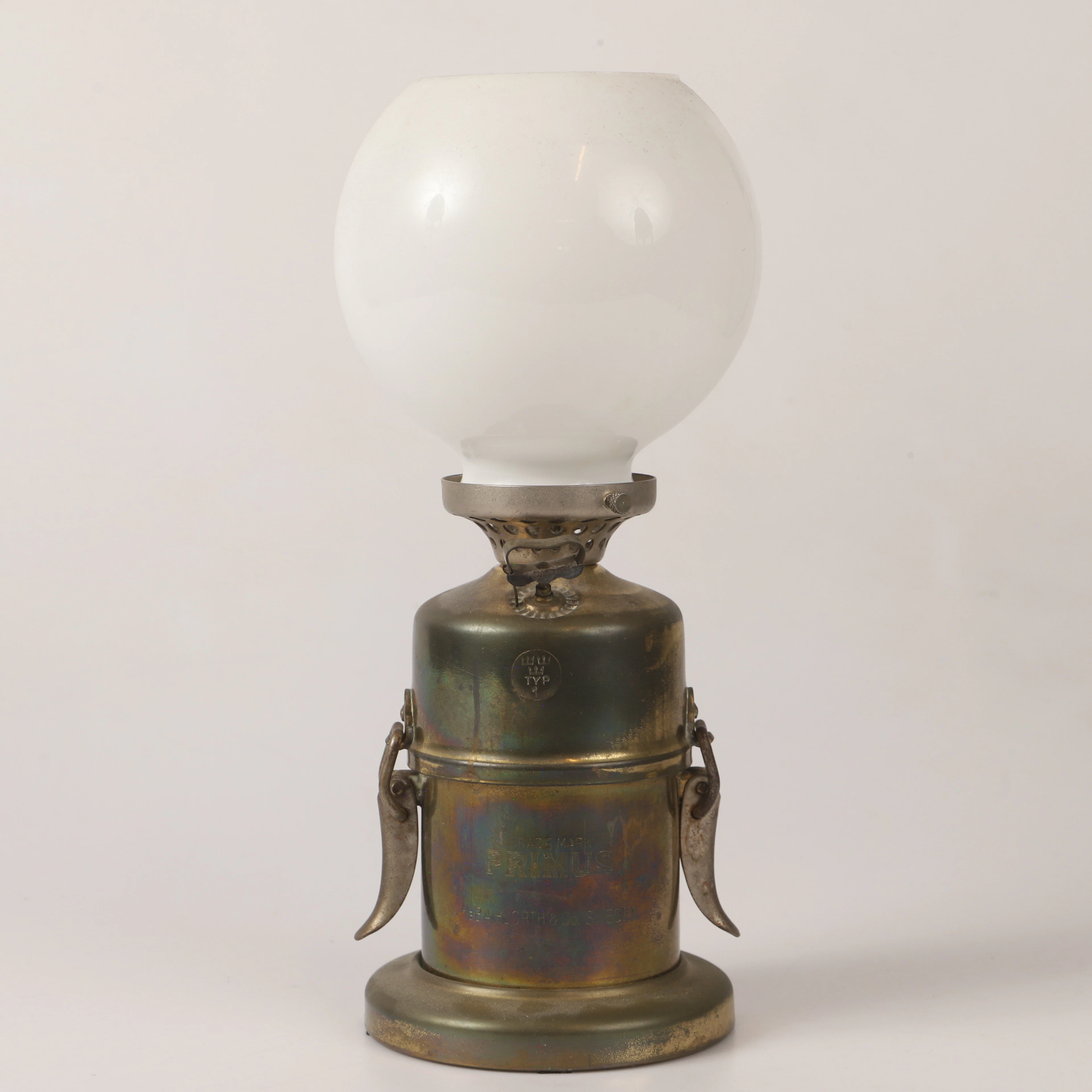 KARBIDLAMPA, modell 1021, mässing/glas, Primus, AB Hjorth & Co.