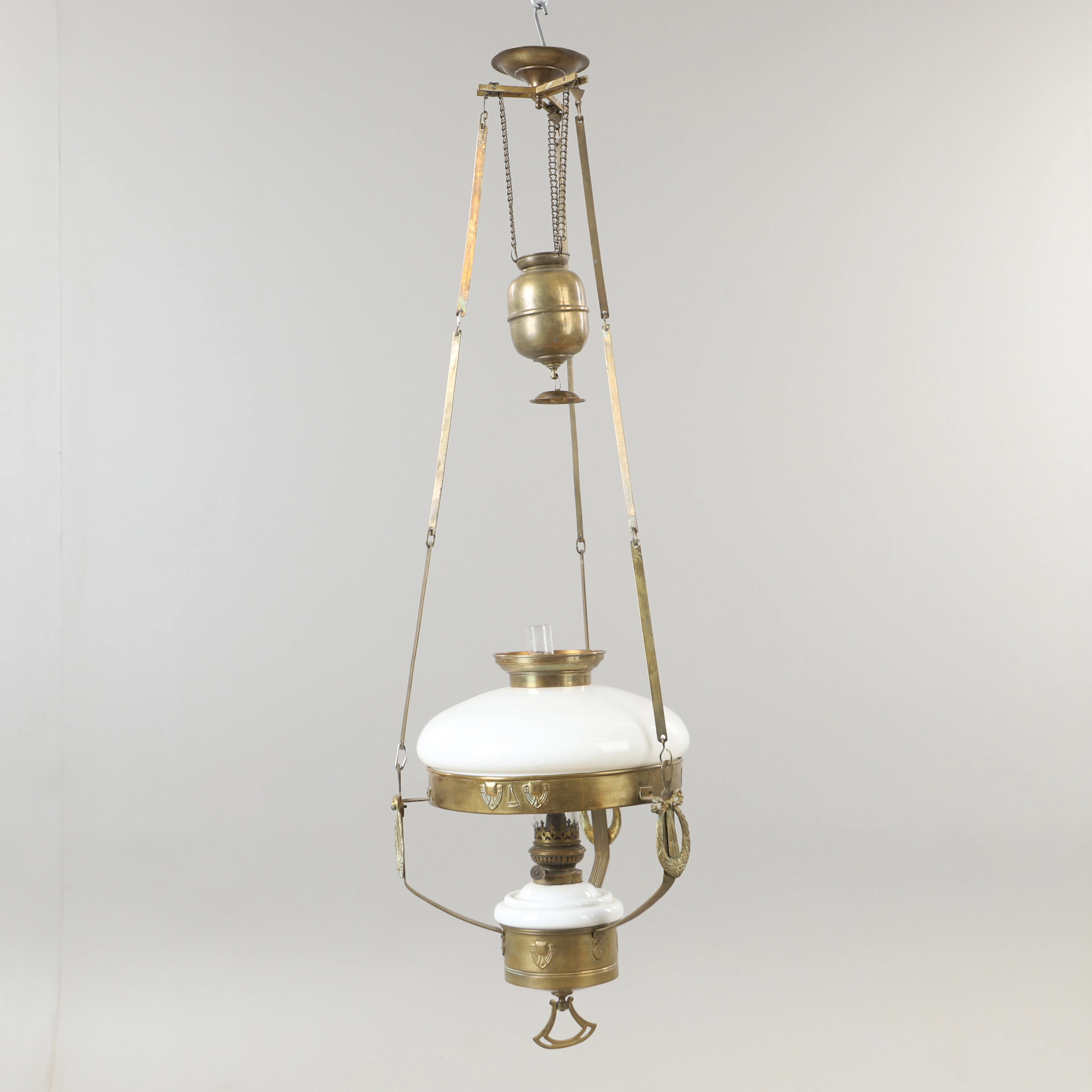 TAKFOTOGENLAMPA, mässing och glas, jugend.