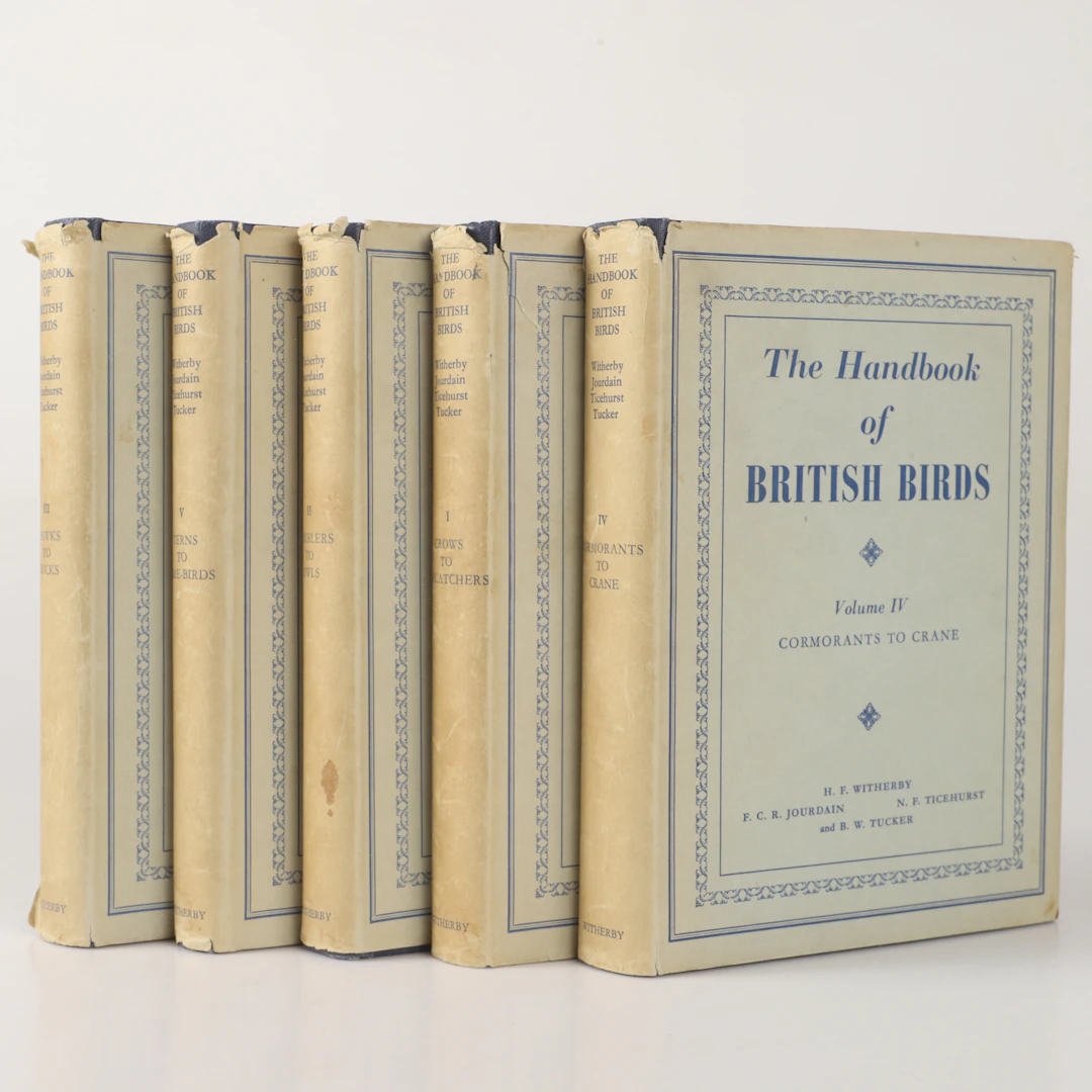 BÖCKER, 5 stycken, "The Handbook of British birds", H.F. & G. Witherby