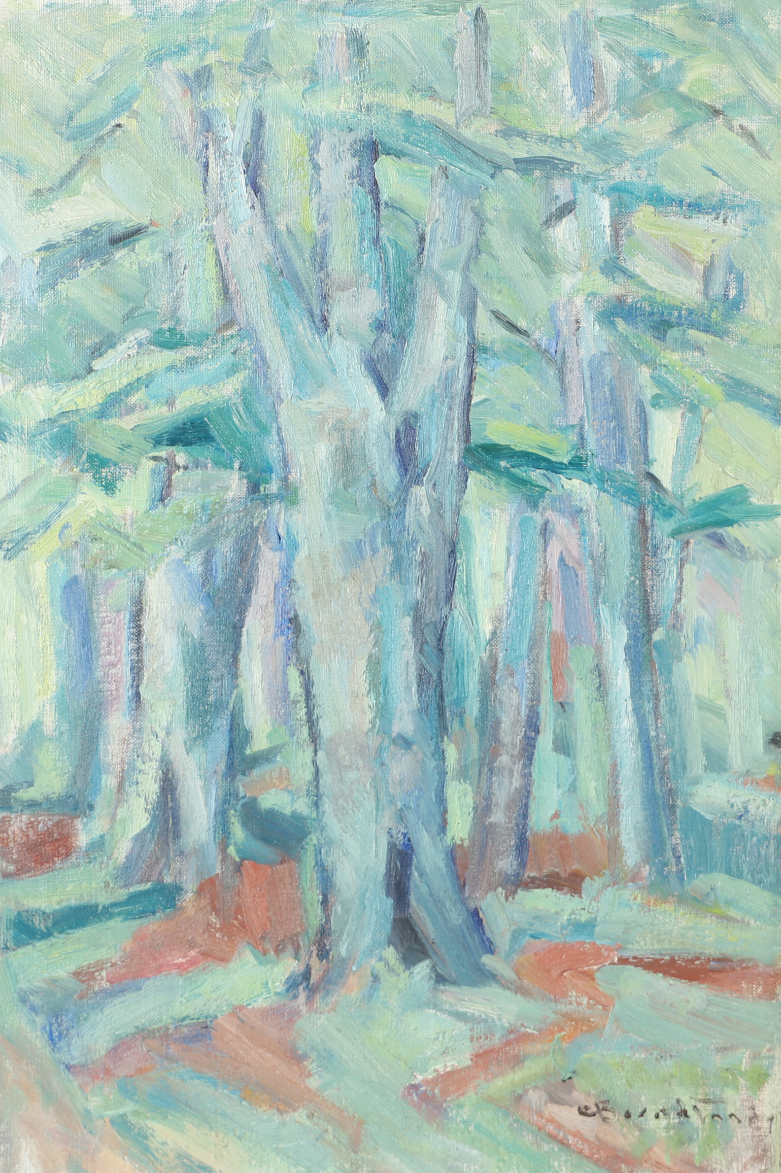 CARL BERNDTSSON. Skog, olja på duk, signerad C. Berndtsson.