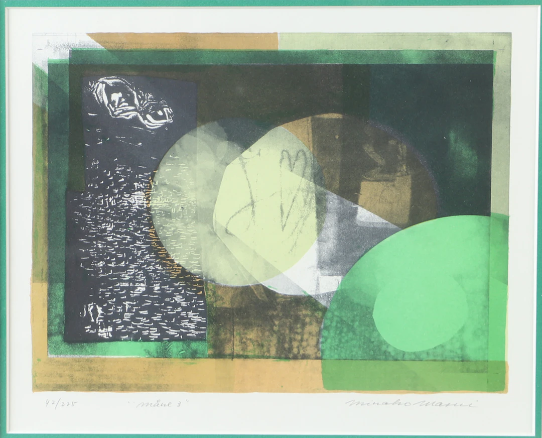 MINAKO MASUI. "Måne 3", färglitografi, signerad.