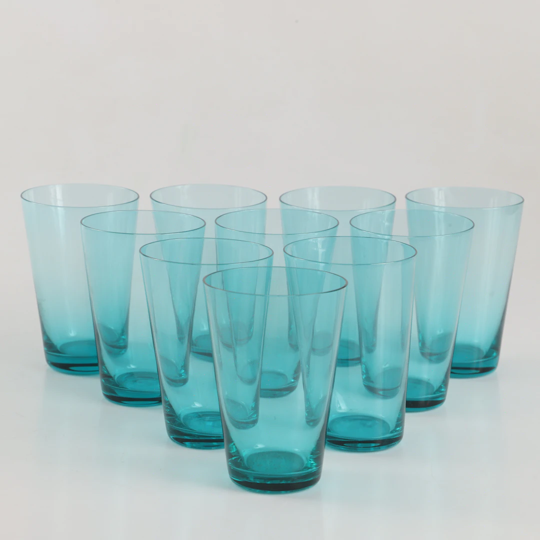 GLAS, 10 stycken, färgat glas, 1900/2000-tal.