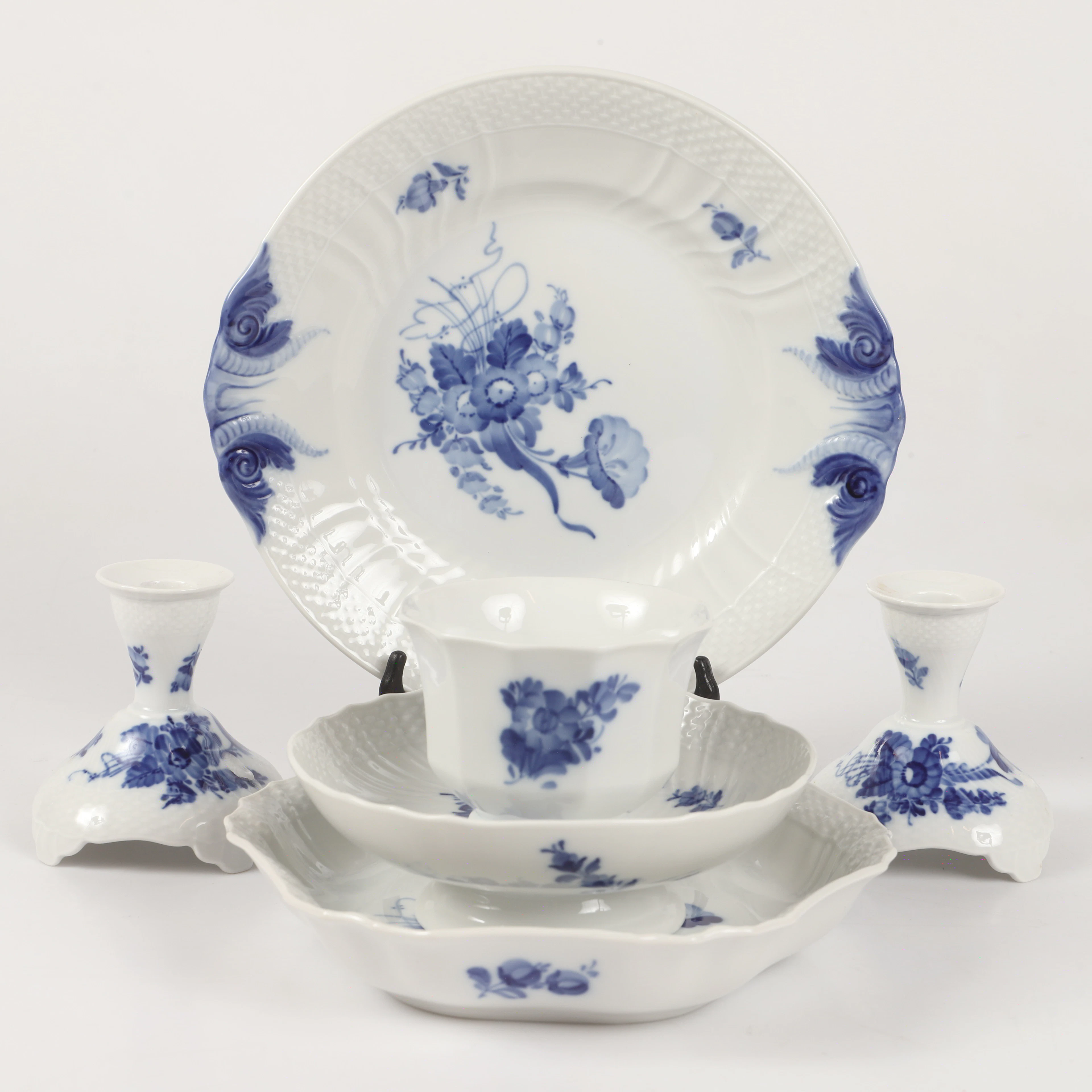 SERVISDELAR, 6 stycken, "Blå Blomst", porslin, Royal Copenhagen, Danmark.