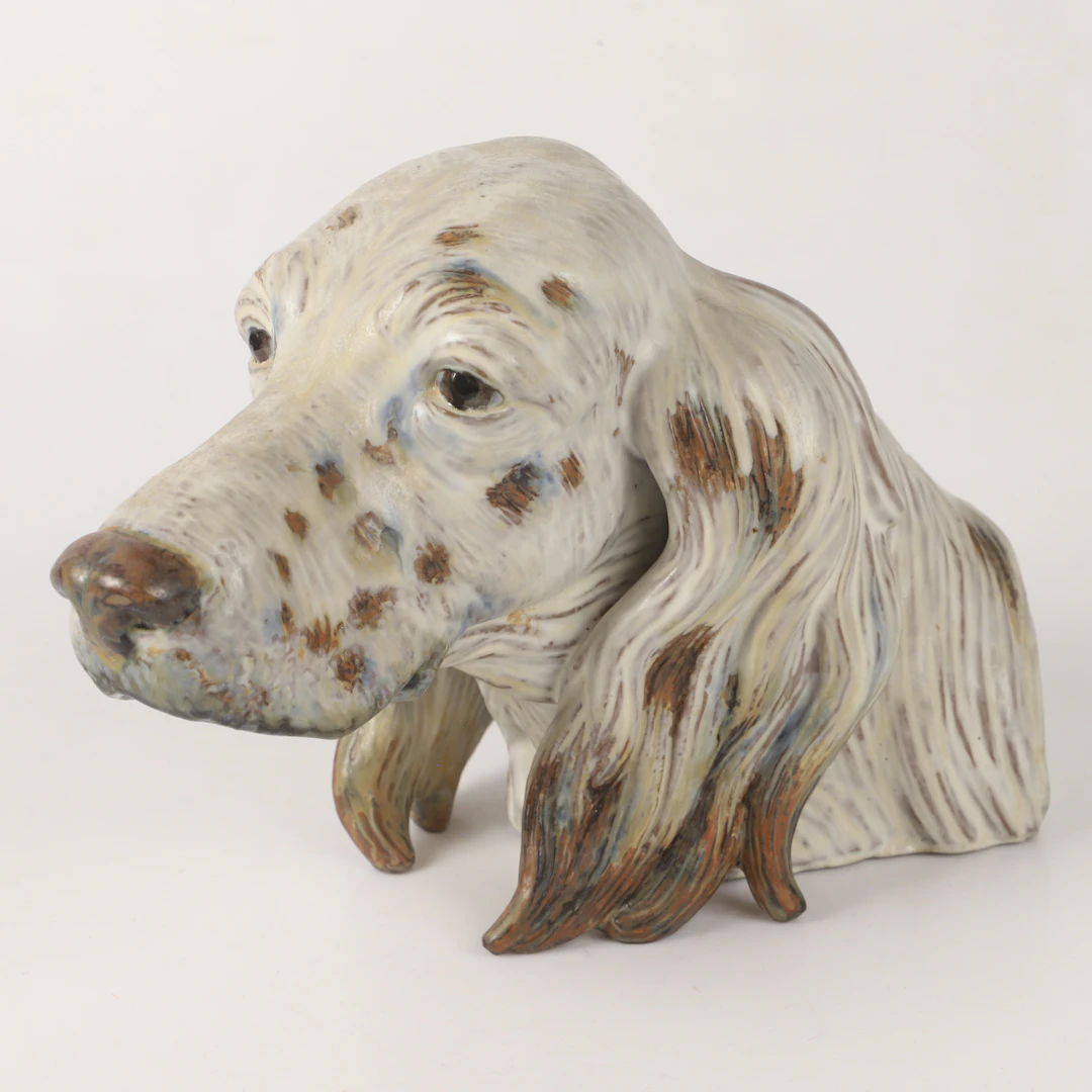 JUAN HUERTA. Figurin, "Setters Head/Cabeza de Setter", stengods, Lladro