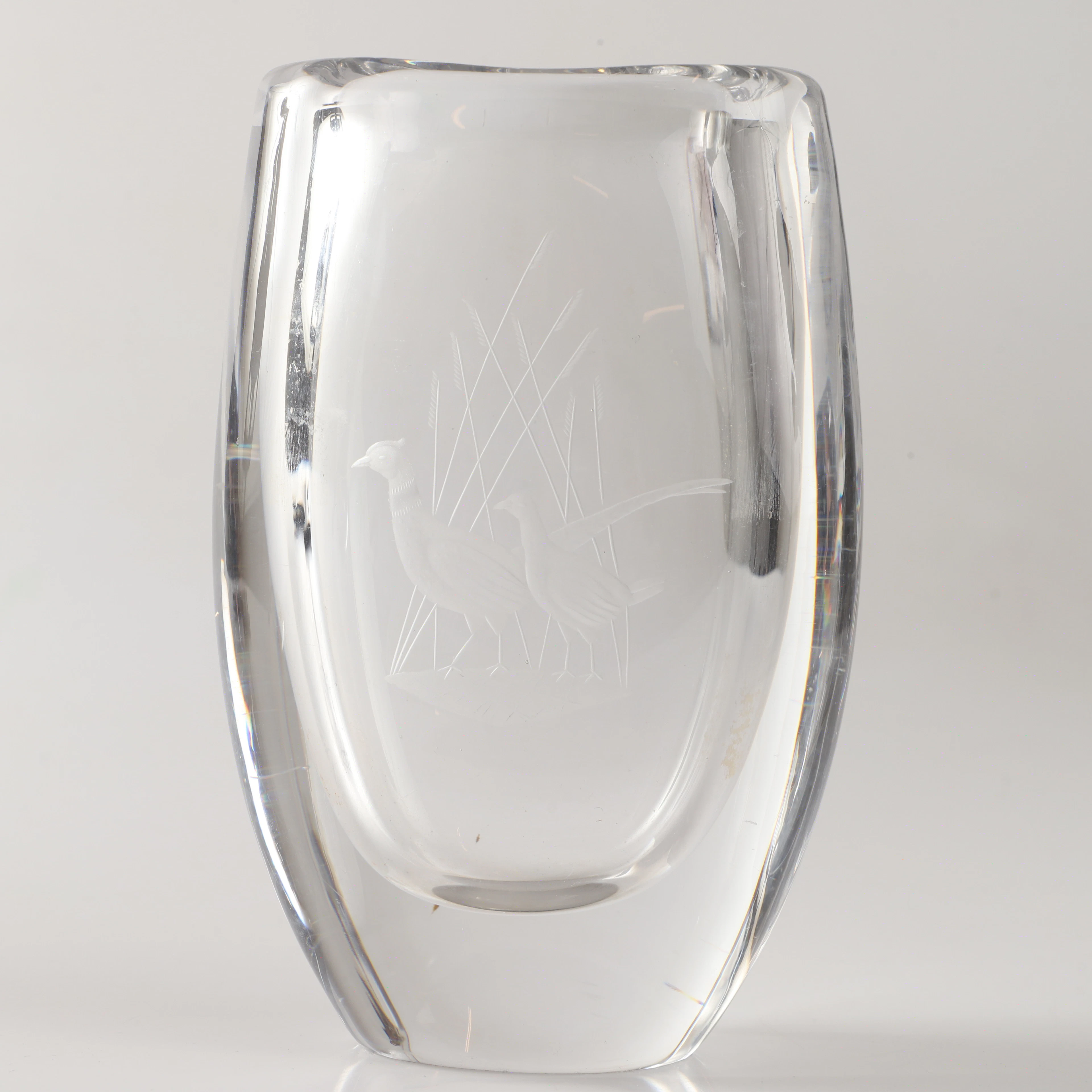 VAS, glas med etsad dekor, Orrefors.