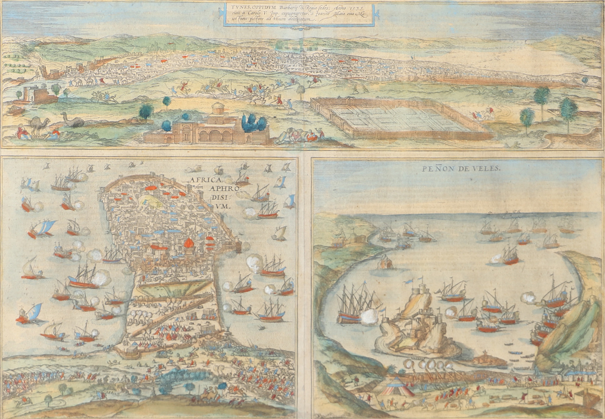 BRAUN - HOGENBERG. F. Tunes, oppidum barbarie Regia sedes, anno 1535.