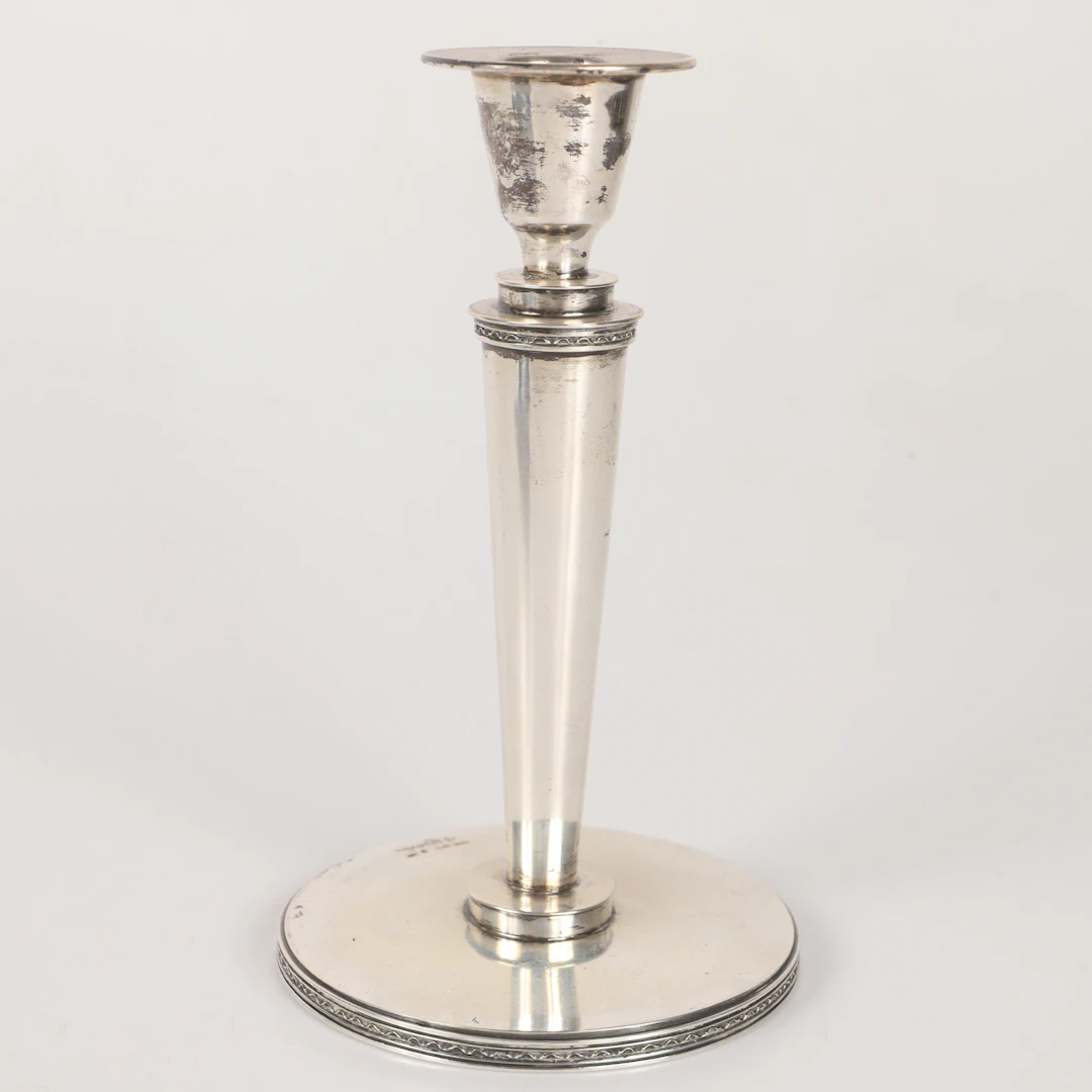 ERIC RÅSTRÖM. Ljusstake, silver, Råströms Silver- och Nysilverfabrik, 1942.