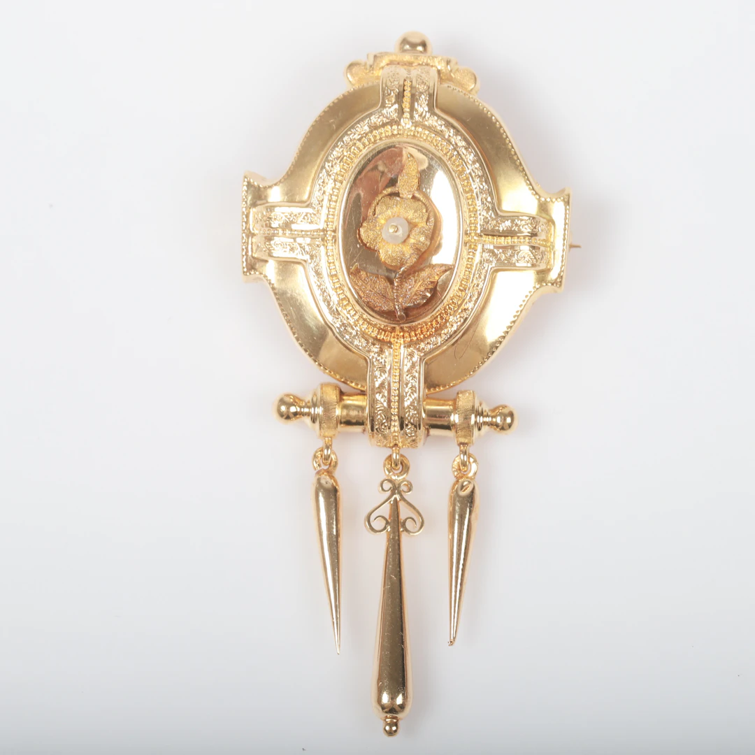 BROSCH, s. k. mormorsbrosch, 18 K guld, Gustav Dahlgren & Co, Malmö, 1877.