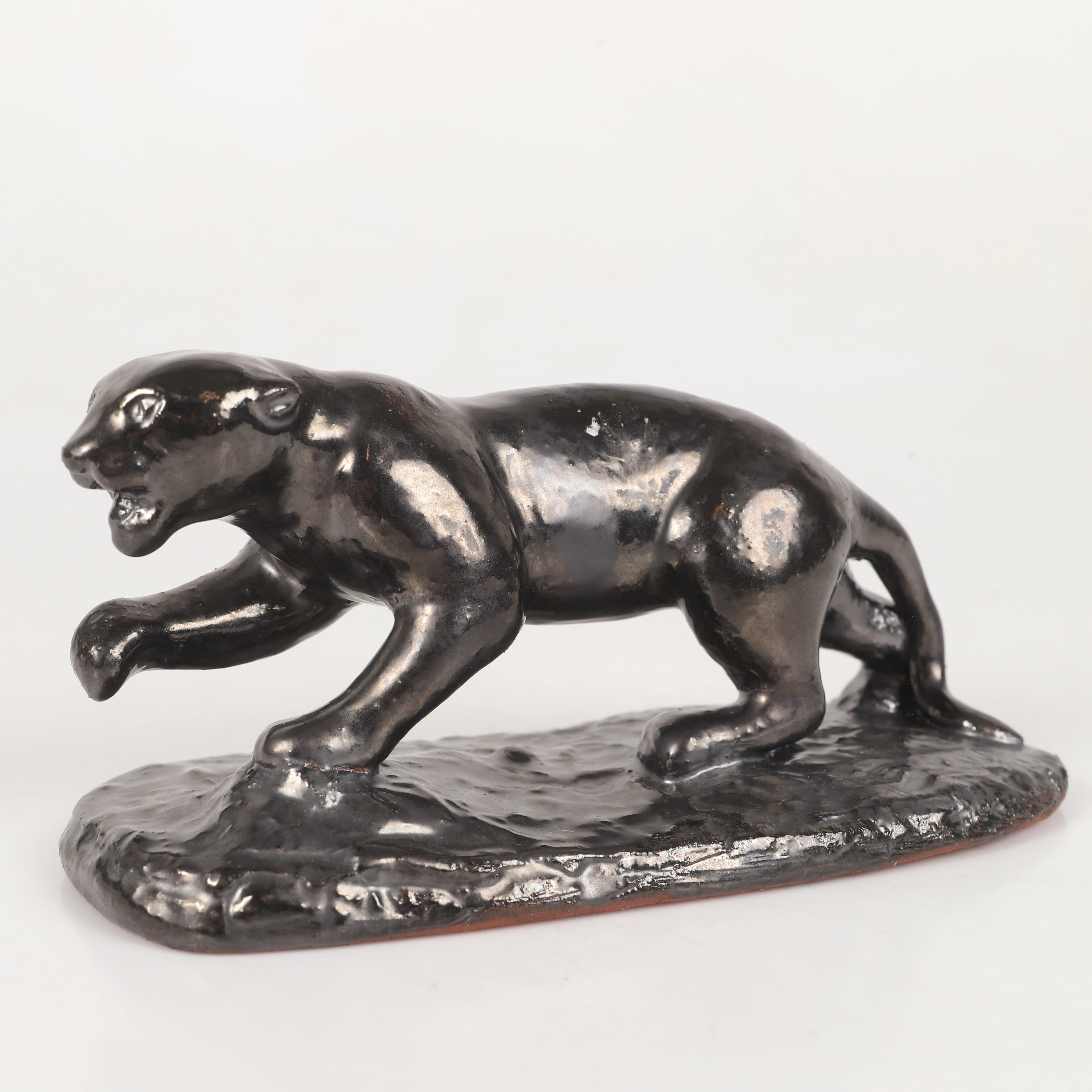 FIGURIN, panter, keramik, Allano Konst, Höganäs, 1900-talets andra hälft.