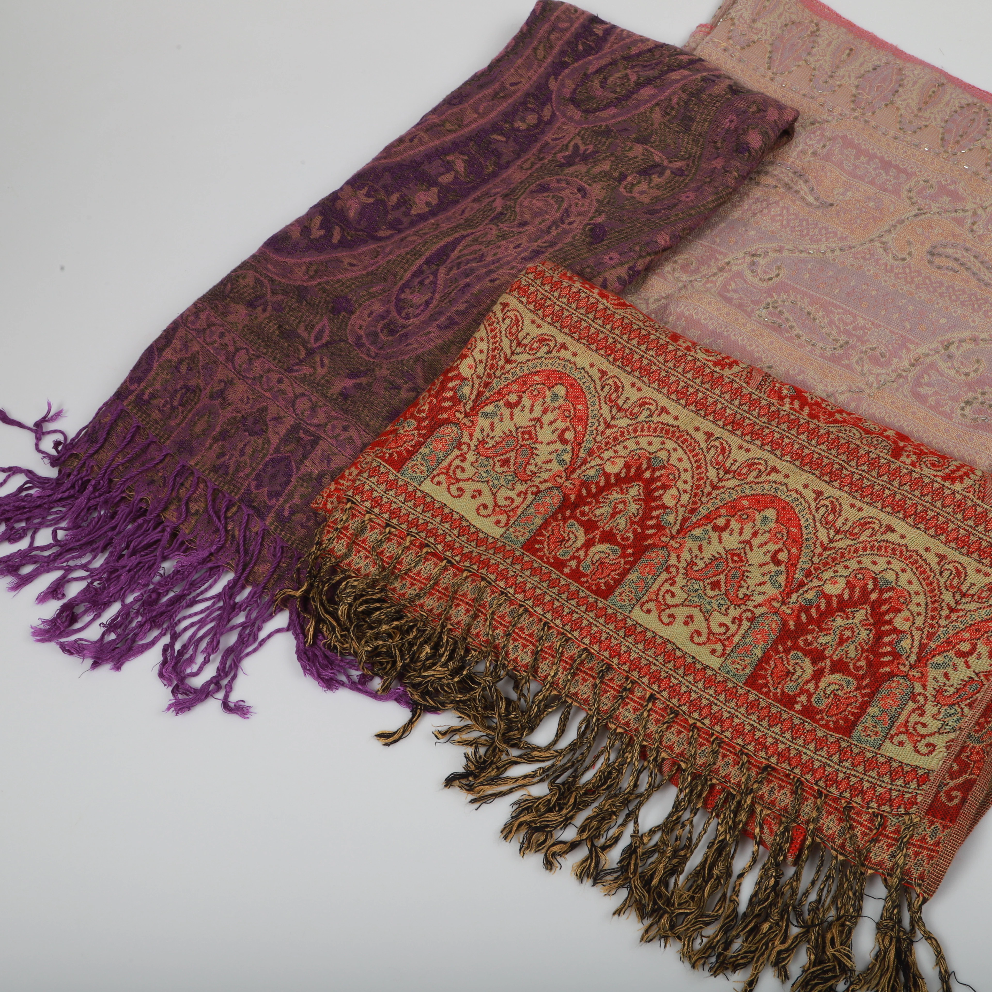 SJALAR, 3 stycken, pashmina/kashmir, 2000-tal.