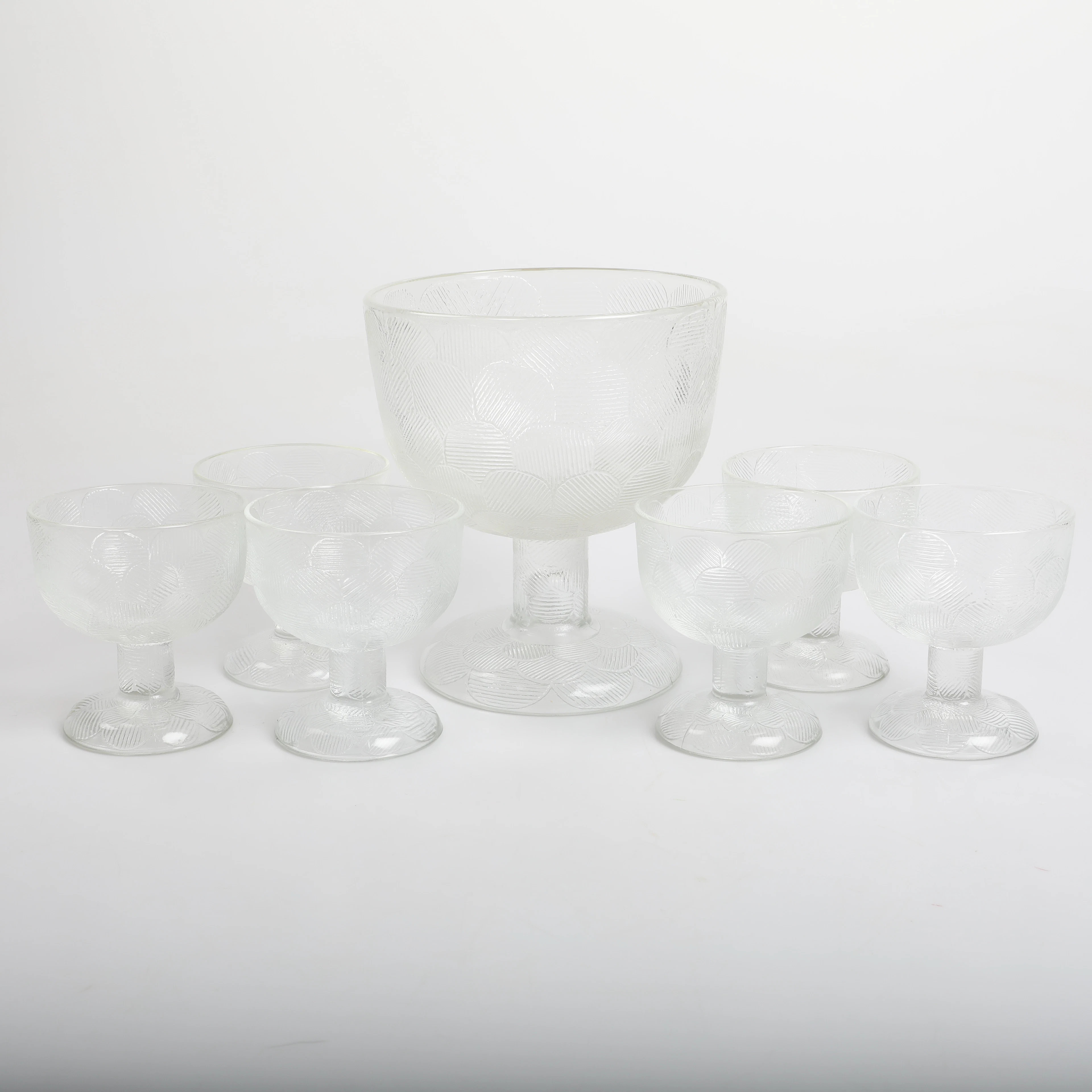 HEIKKI ORVOLA. Fruktservis, 7 delar, "Miranda", glas, Arabia, Finland.