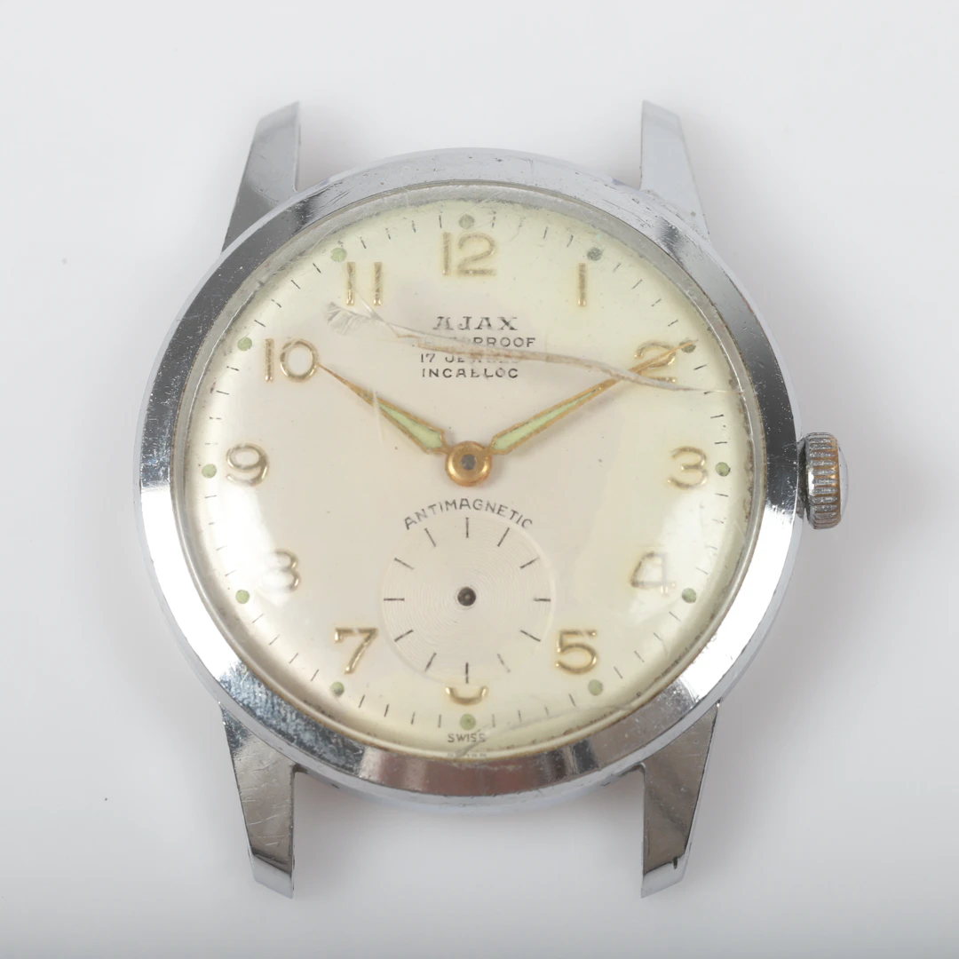 ARMBANDSUR, Ajax, stål, 1900-talets mitt.