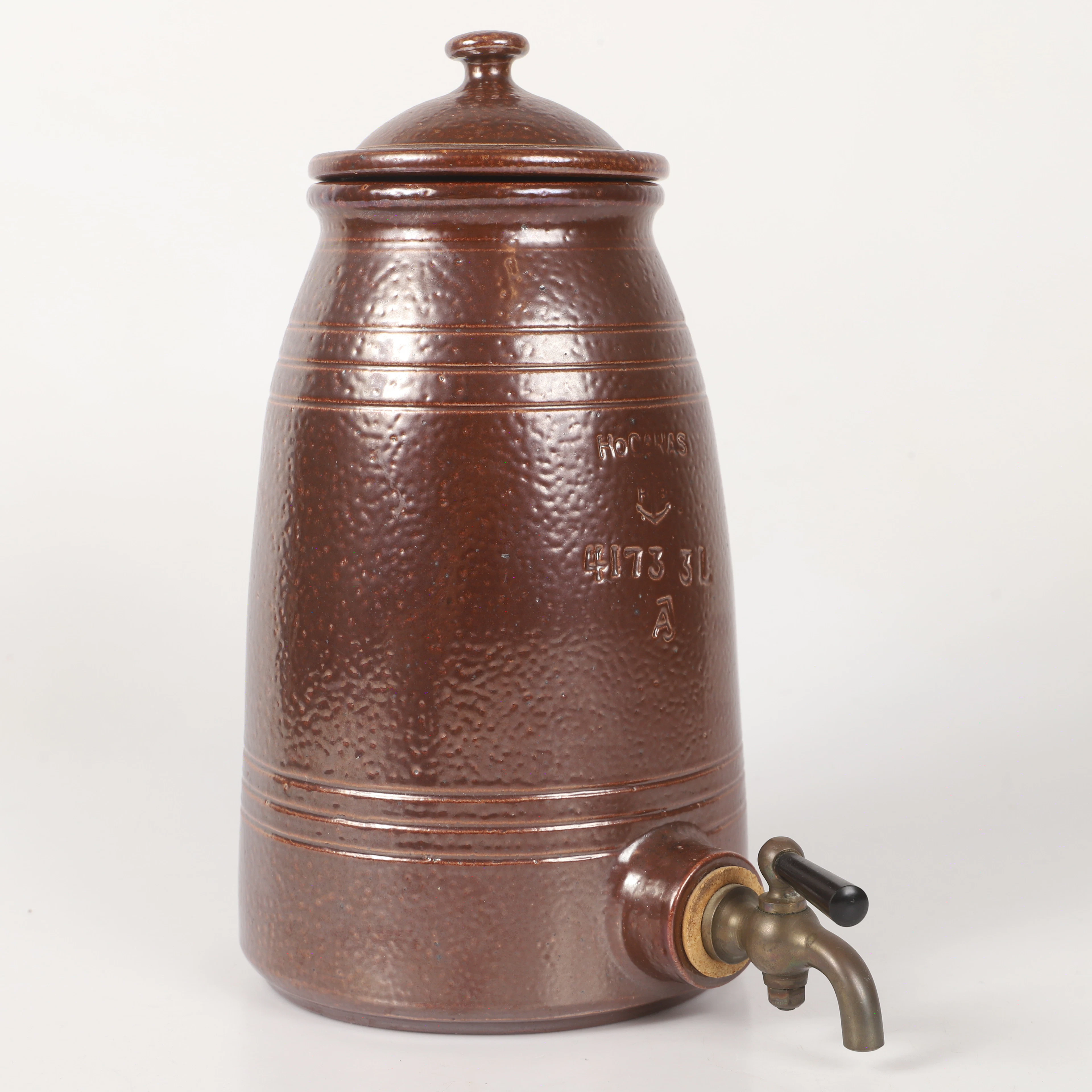KRUS MED TAPPKRAN, 3 liter, saltglaserad keramik, Höganäs.