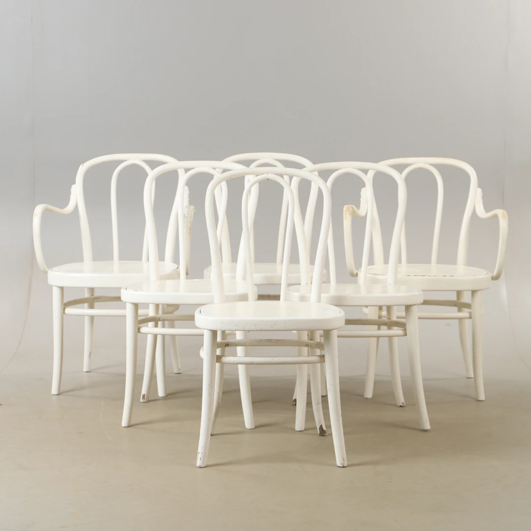 STOLAR, 6 stycken, målade, Thonet-modell, 1900-tal.